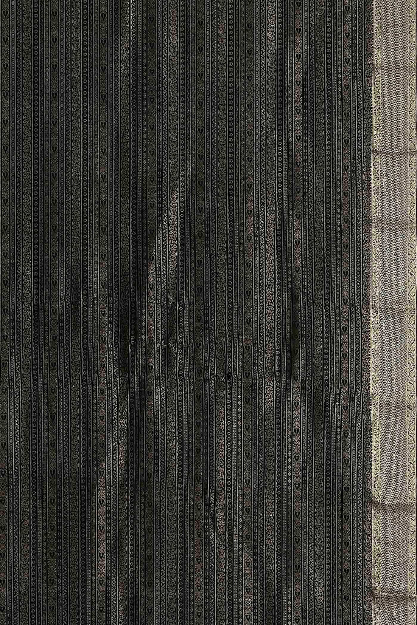Black Mysore Crepe Saree