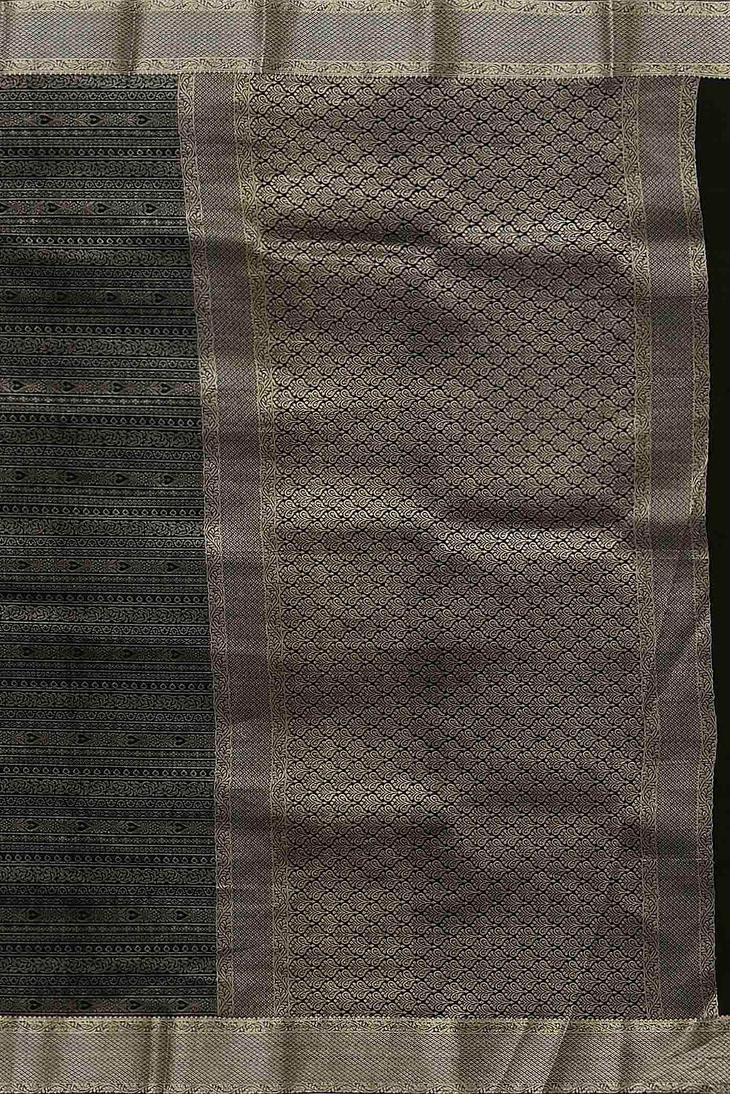 Black Mysore Crepe Saree