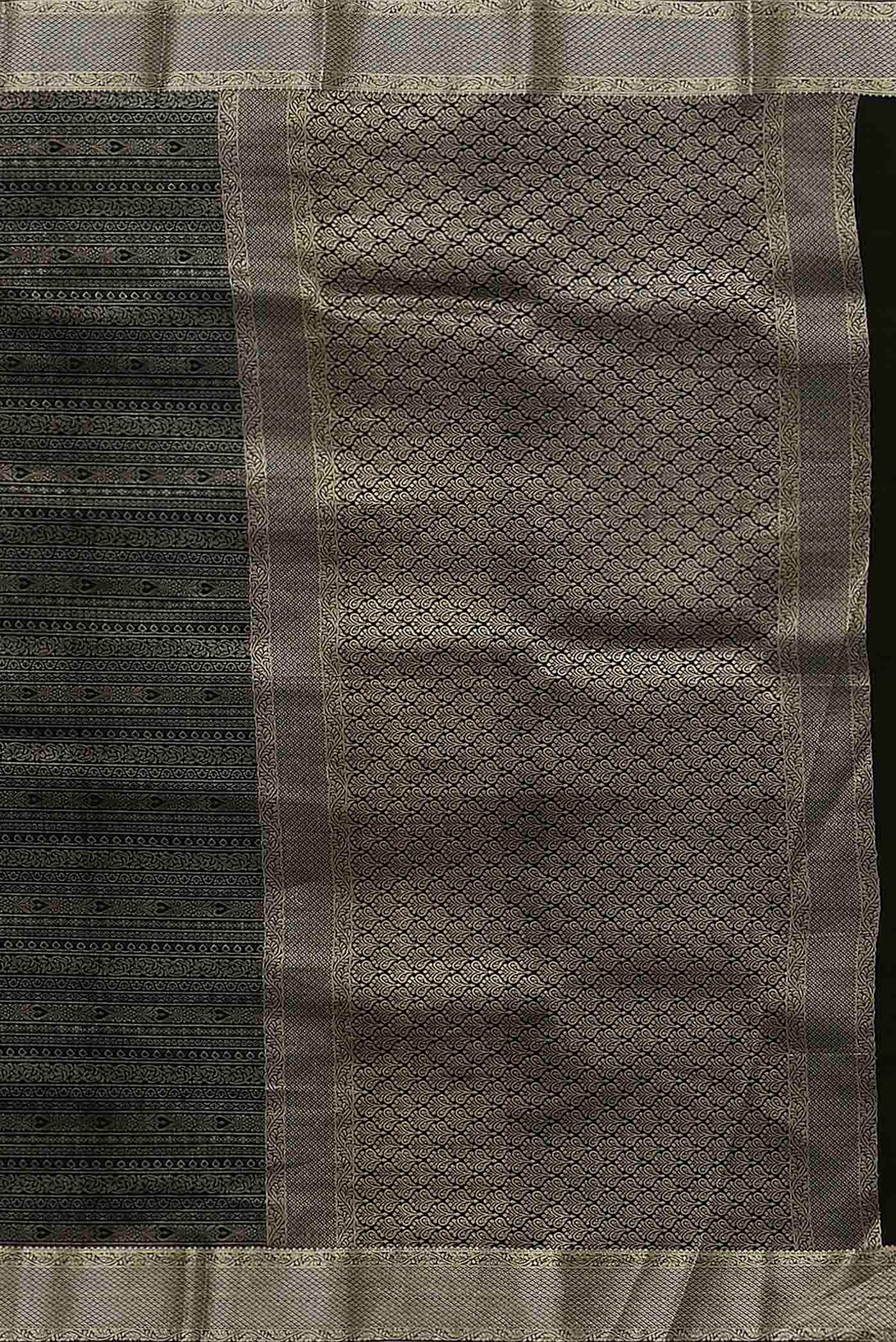 Black Mysore Crepe Saree