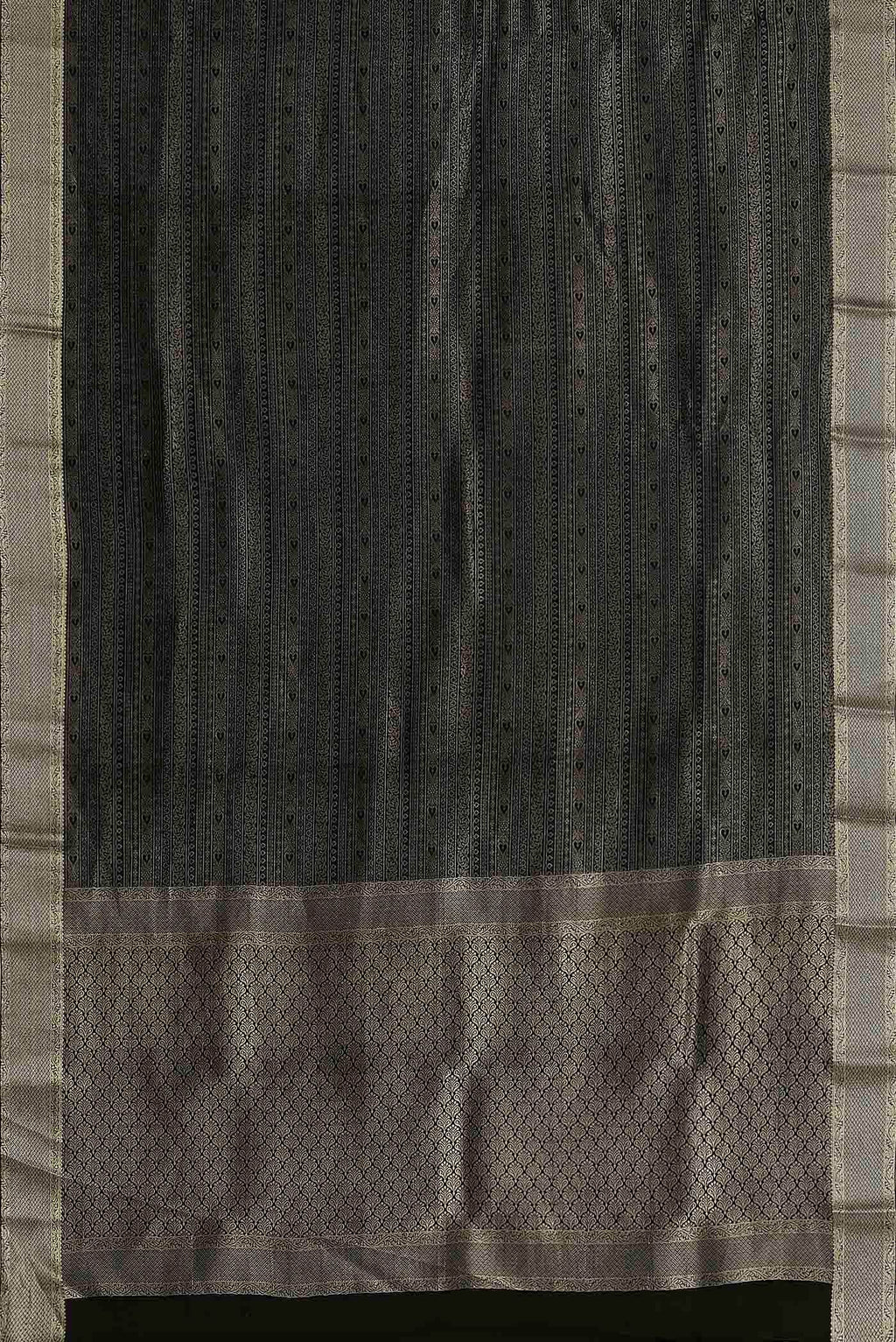 Black Mysore Crepe Saree