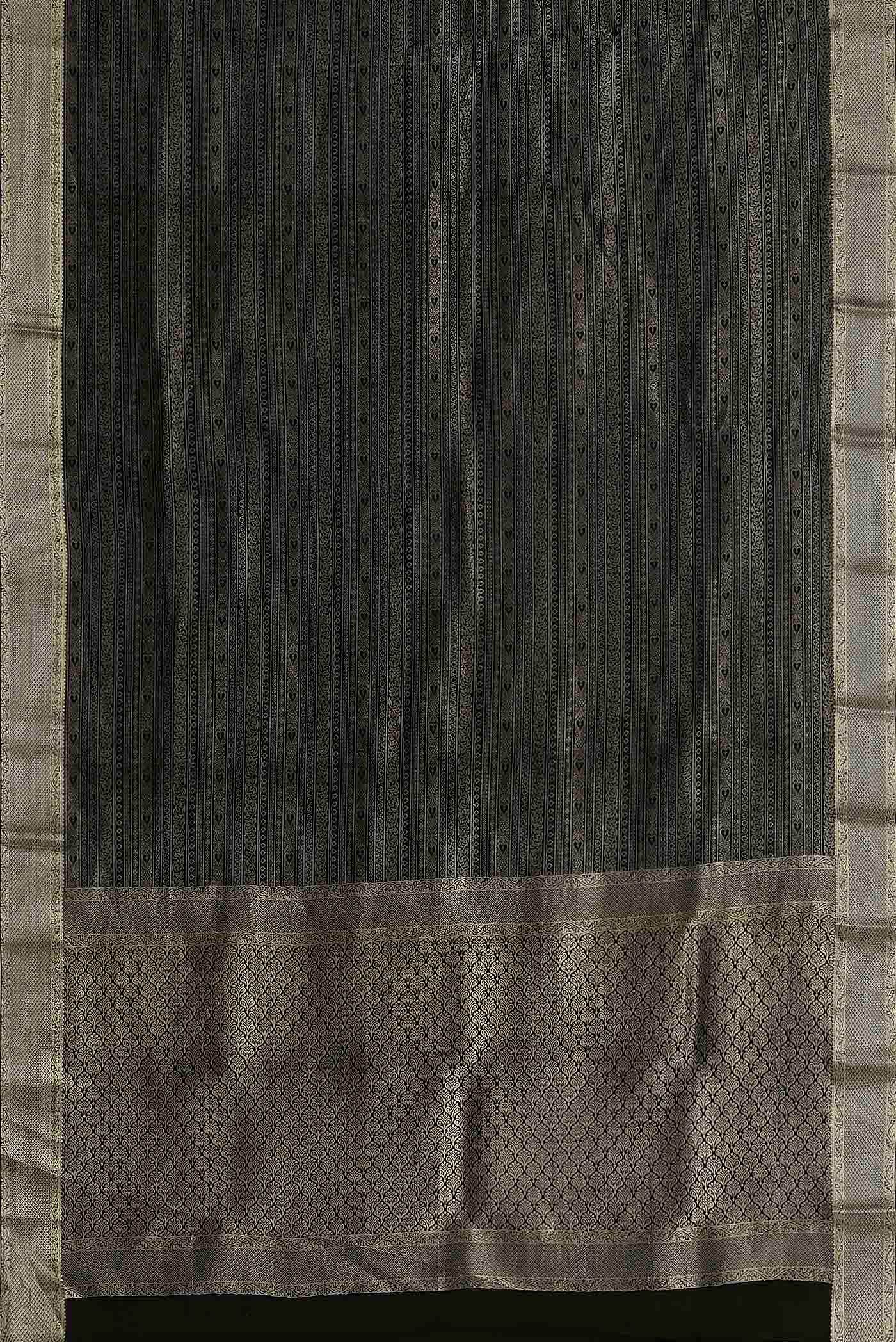 Black Mysore Crepe Saree
