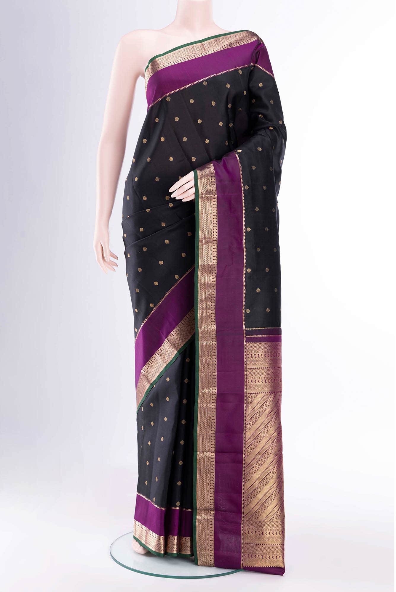 Black Kanchipuram Silk Saree