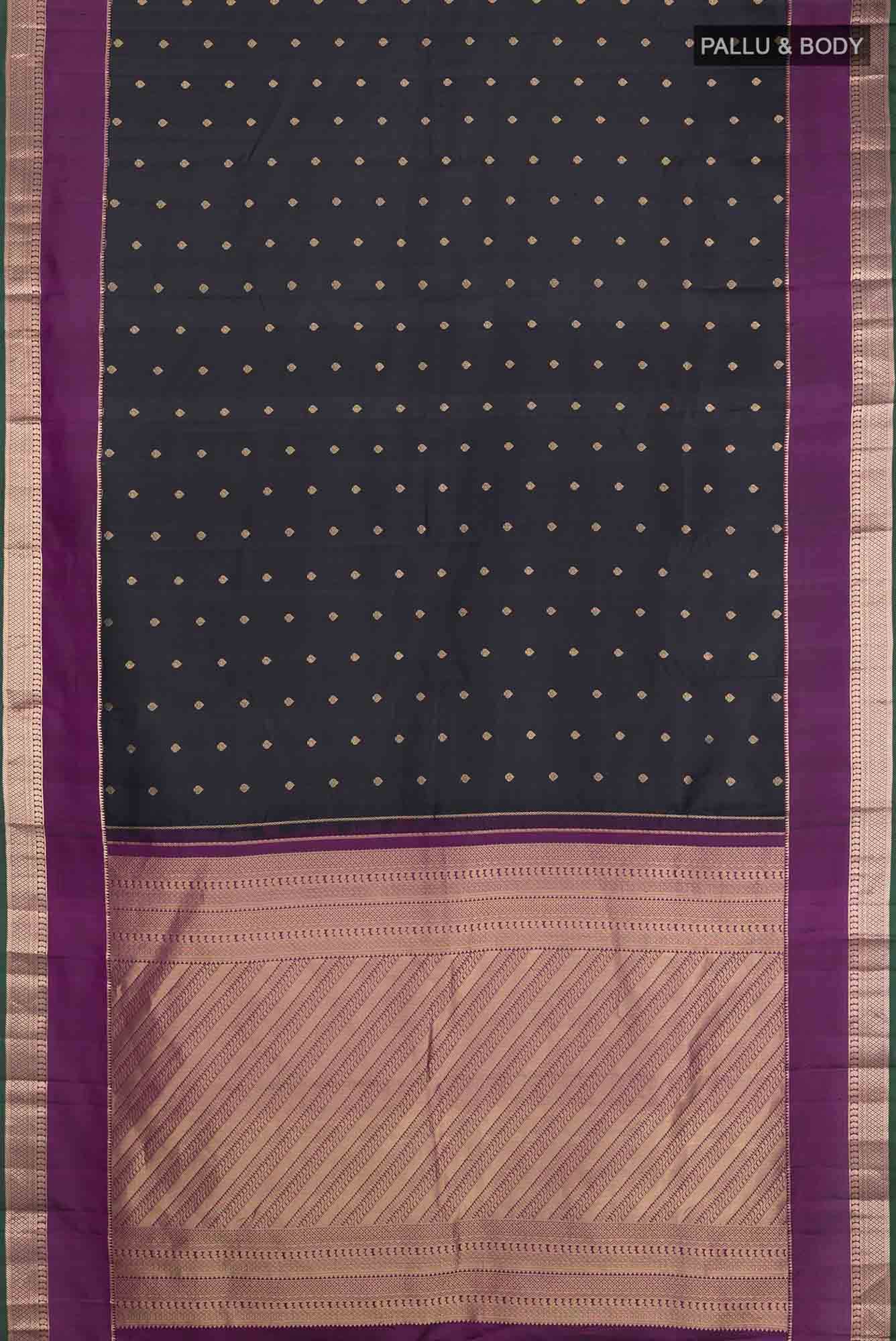 Black Kanchipuram Silk Saree