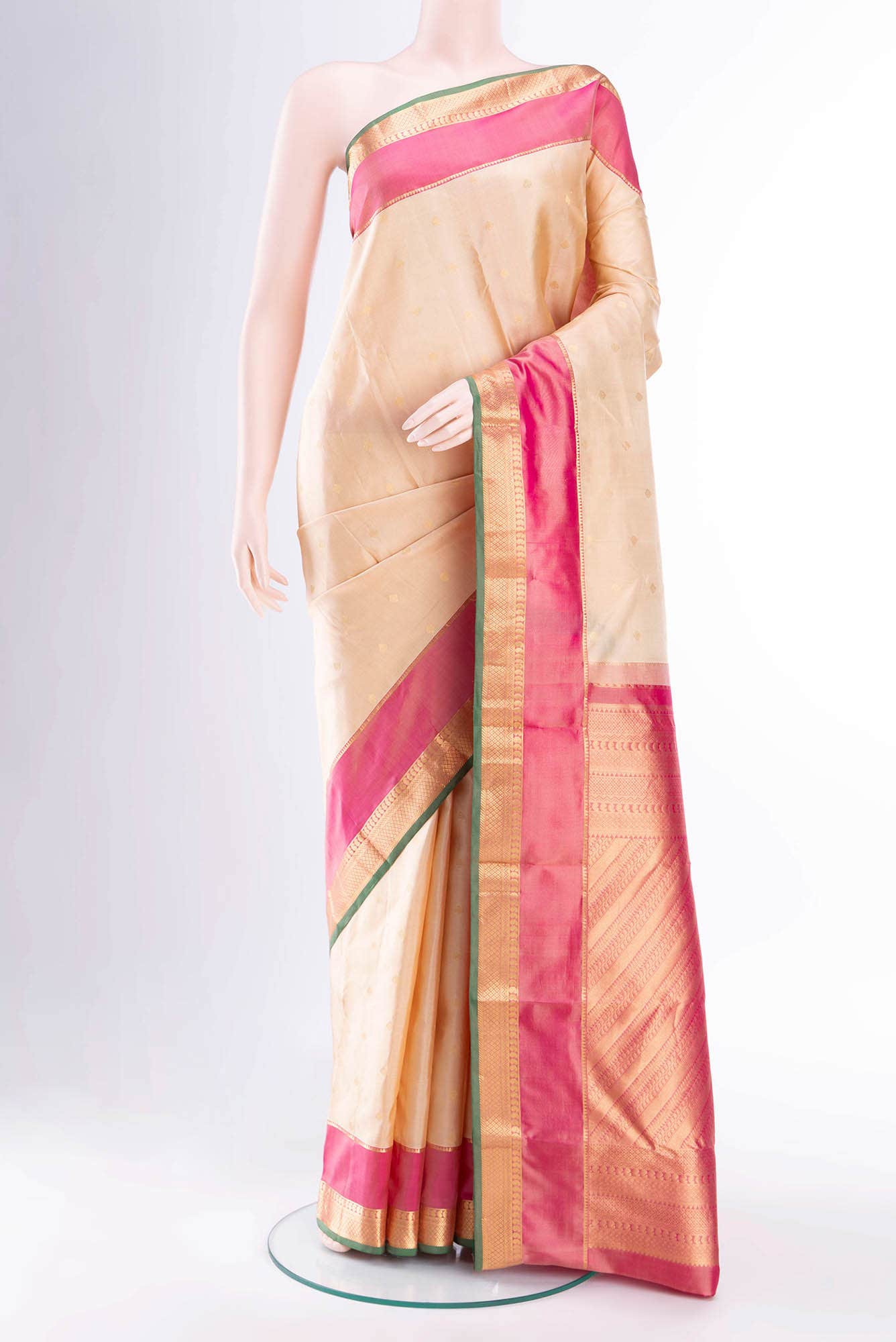 Dark Beige Kanchipuram Silk Saree