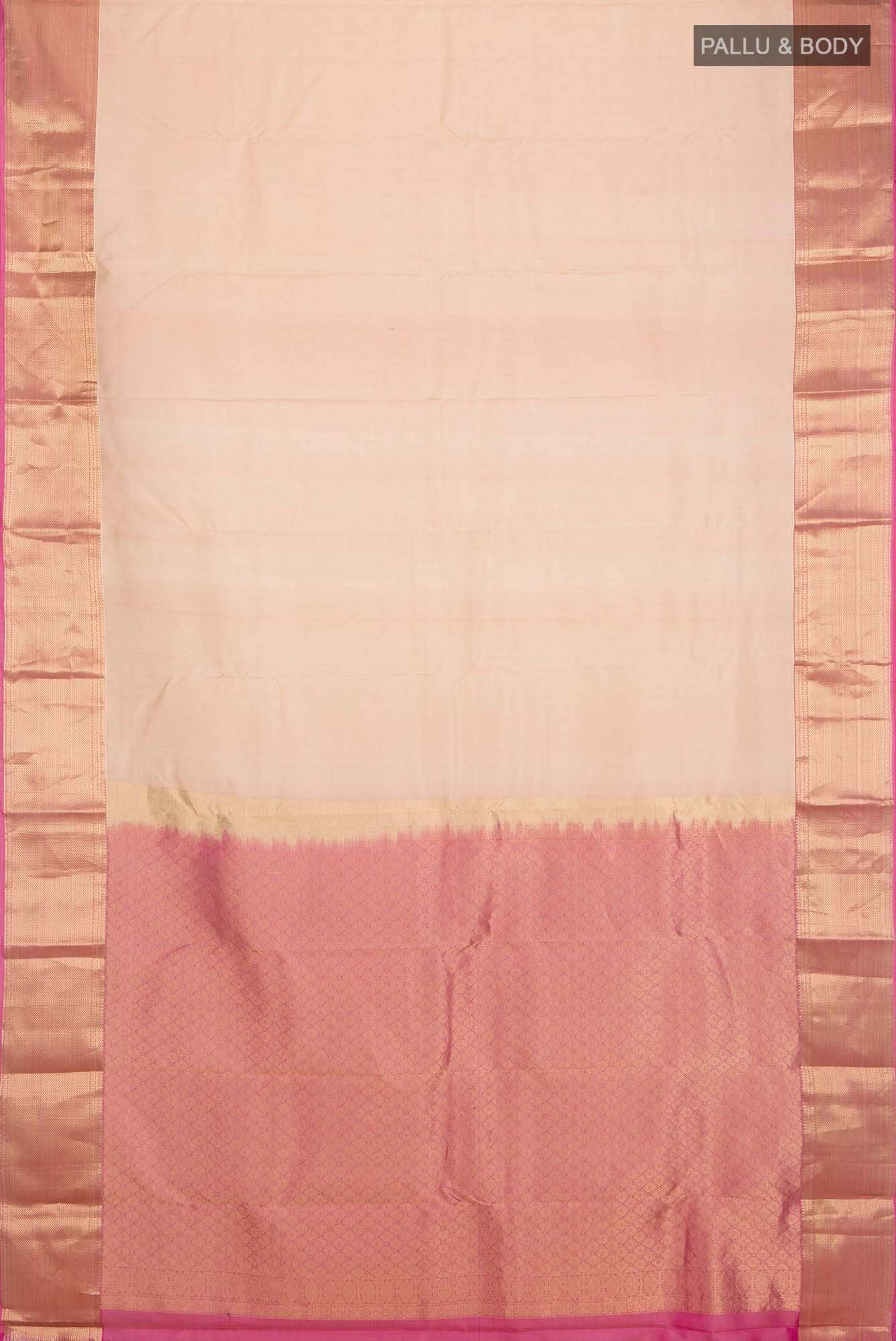 Beige Kanchipuram Silk Saree