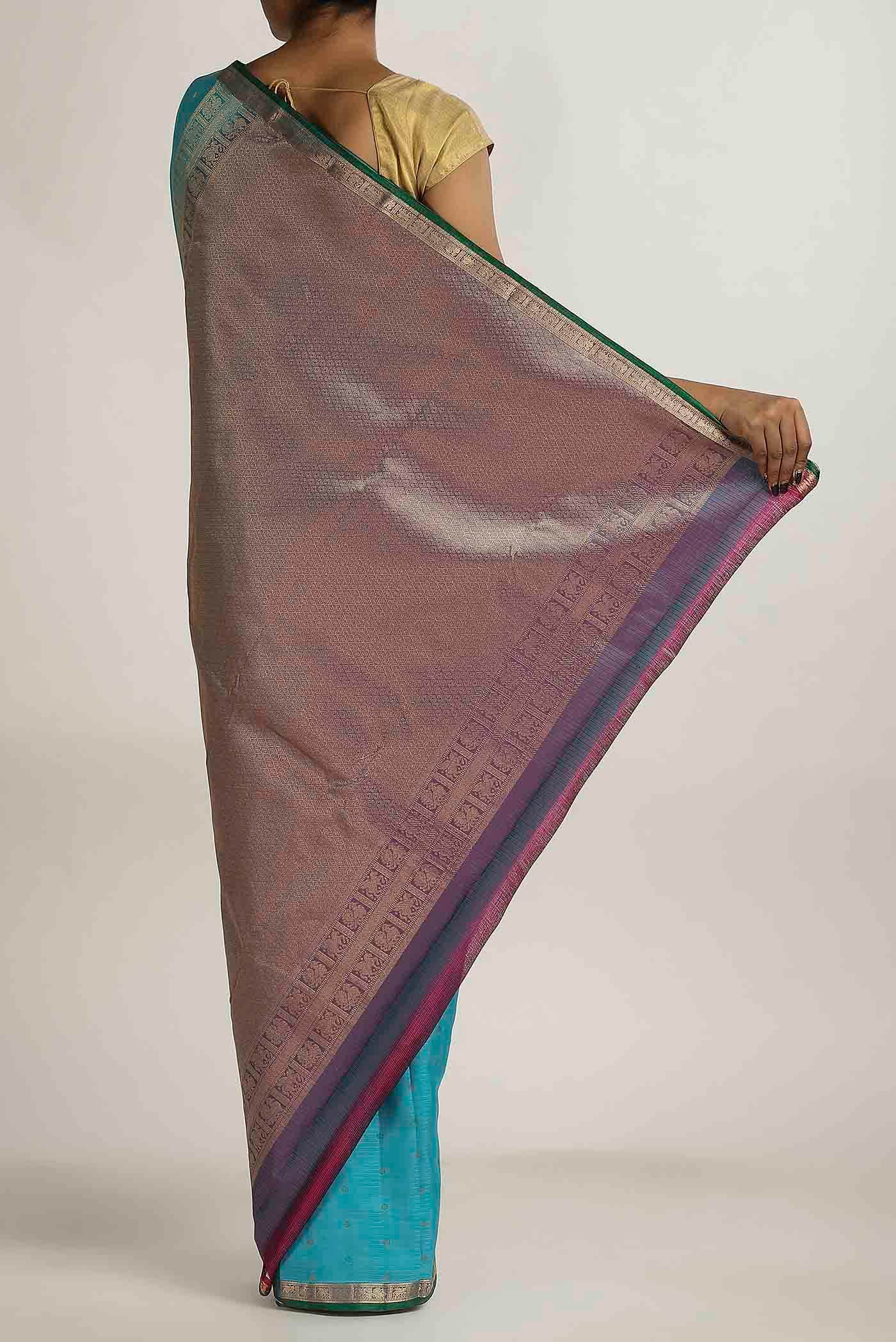 Blue Kanchipuram Silk Saree