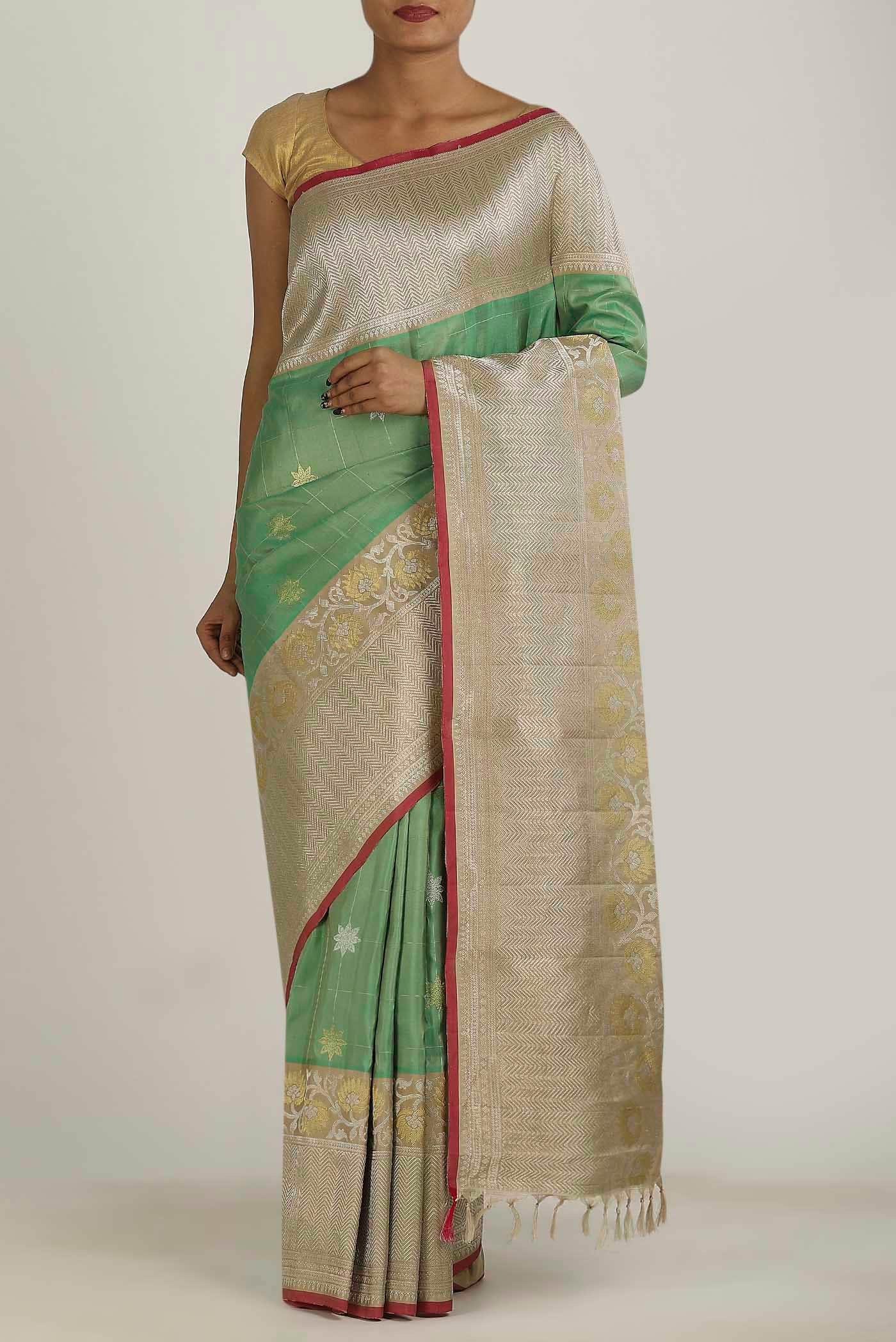 Green Gadwal Silk Saree