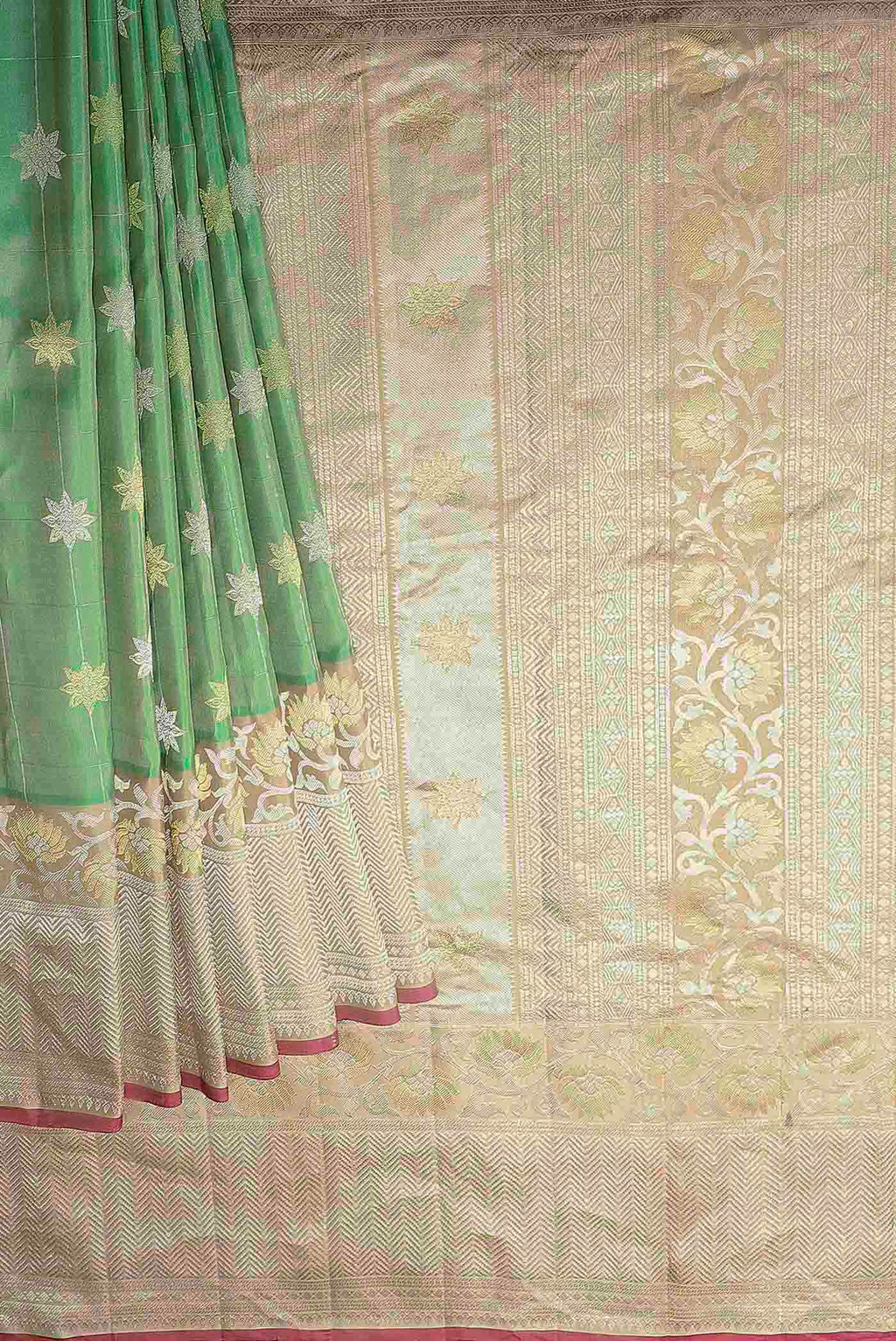 Green Gadwal Silk Saree