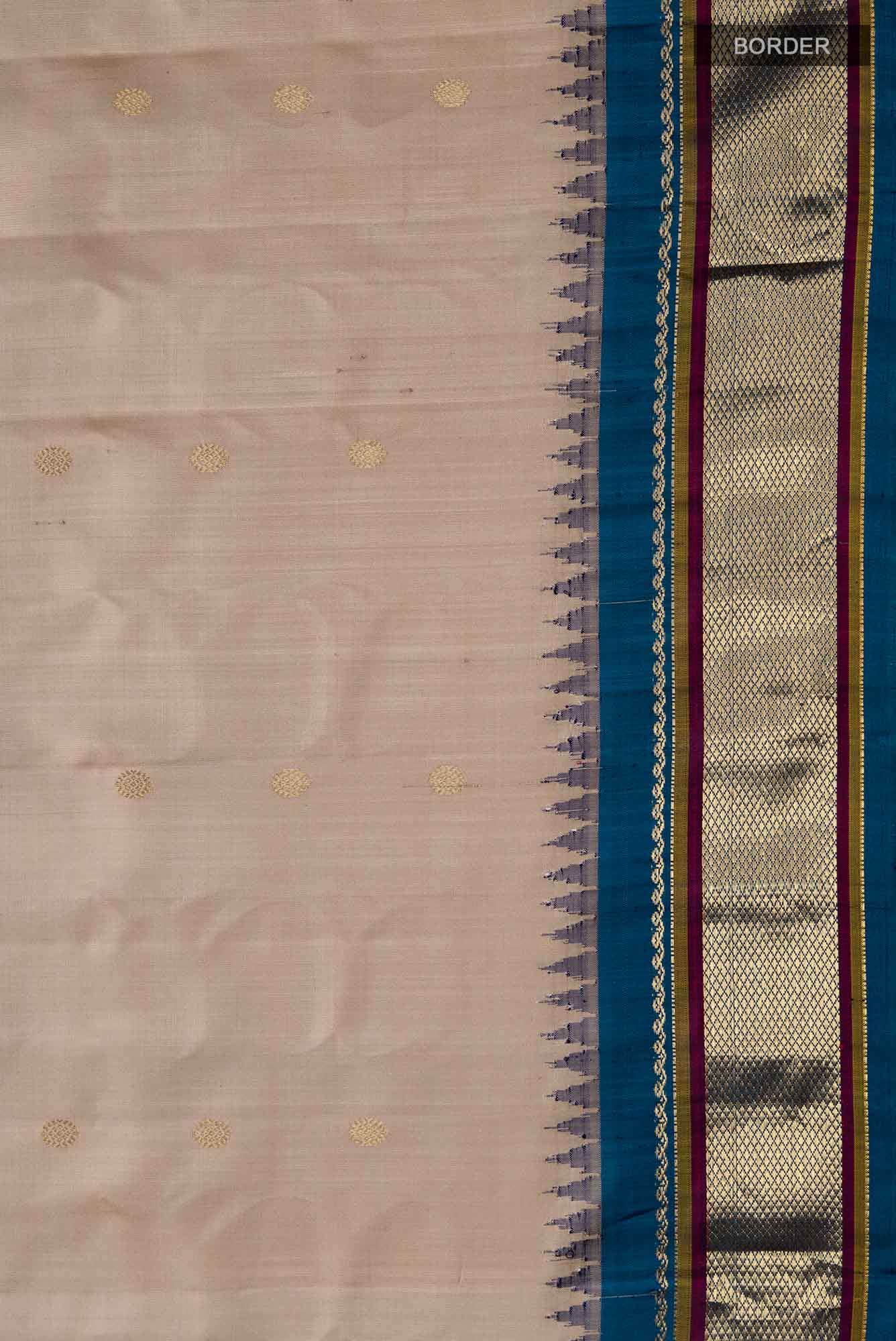 Beige Gadwal Silk Saree