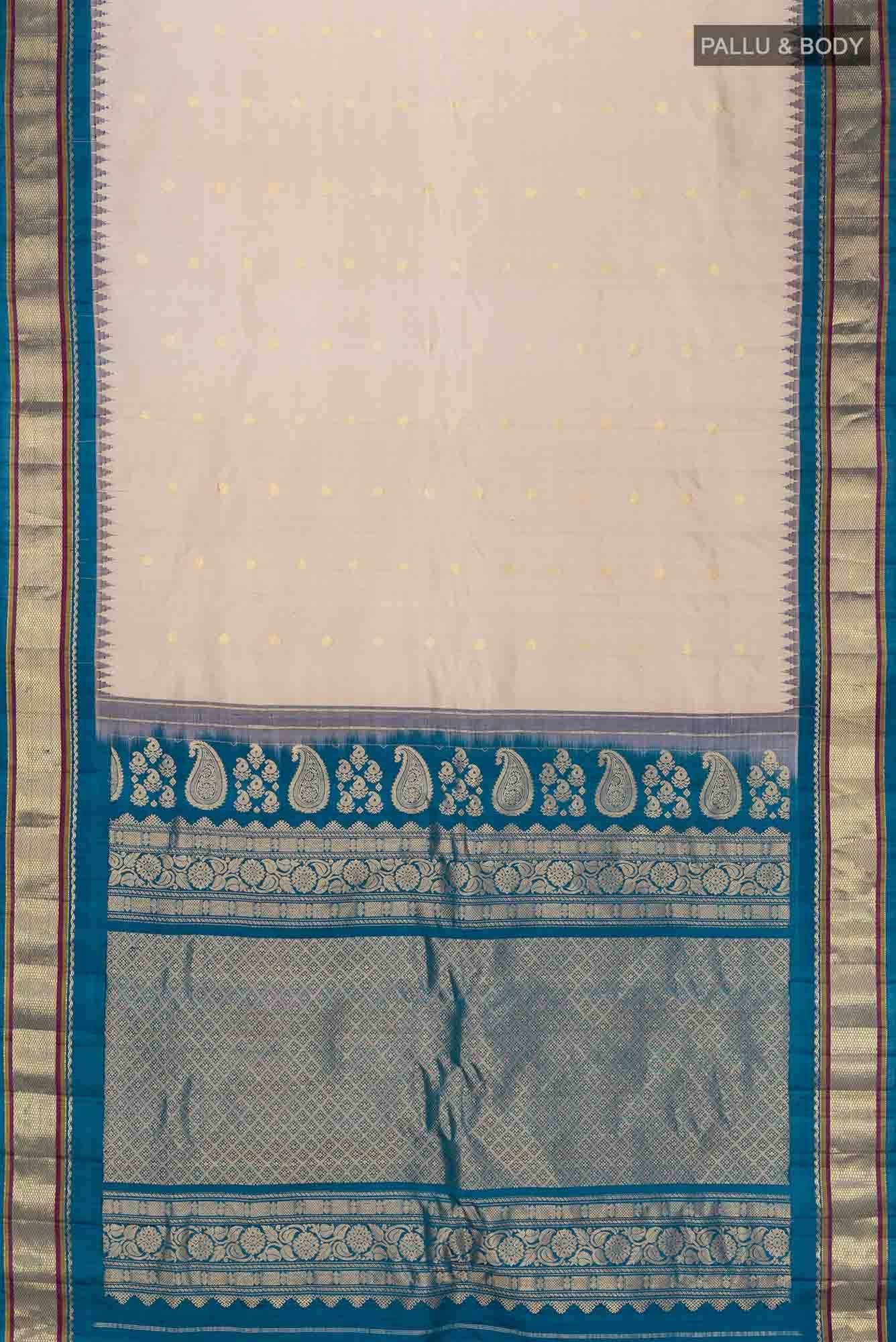 Beige Gadwal Silk Saree