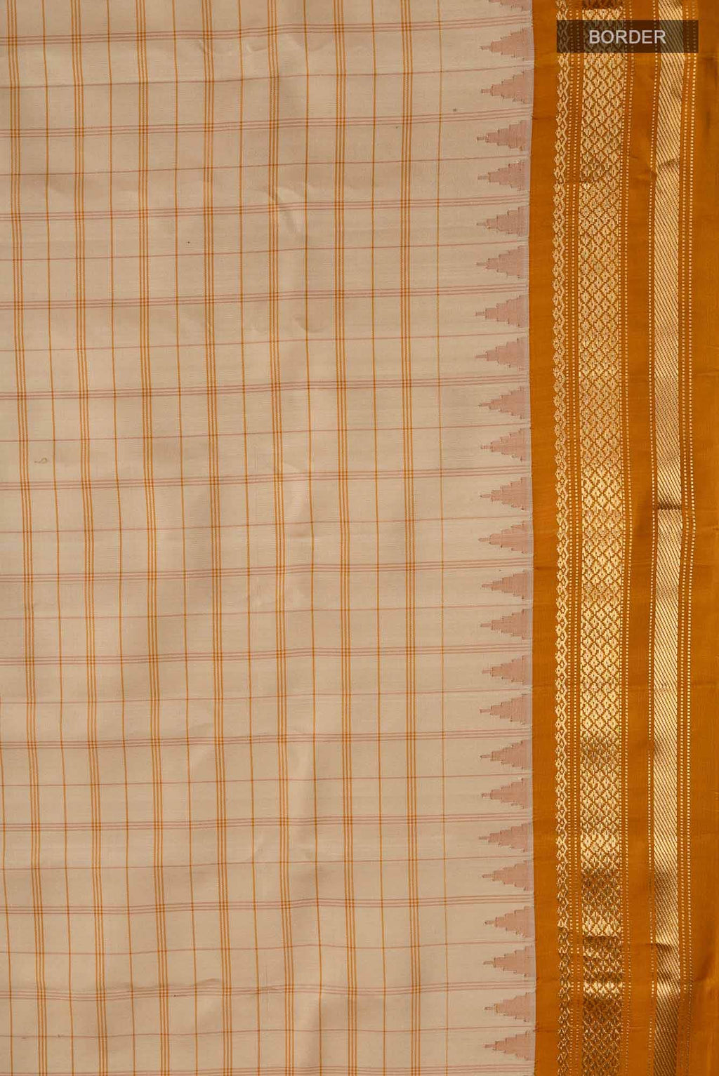 Cream Paithani Silk Saree
