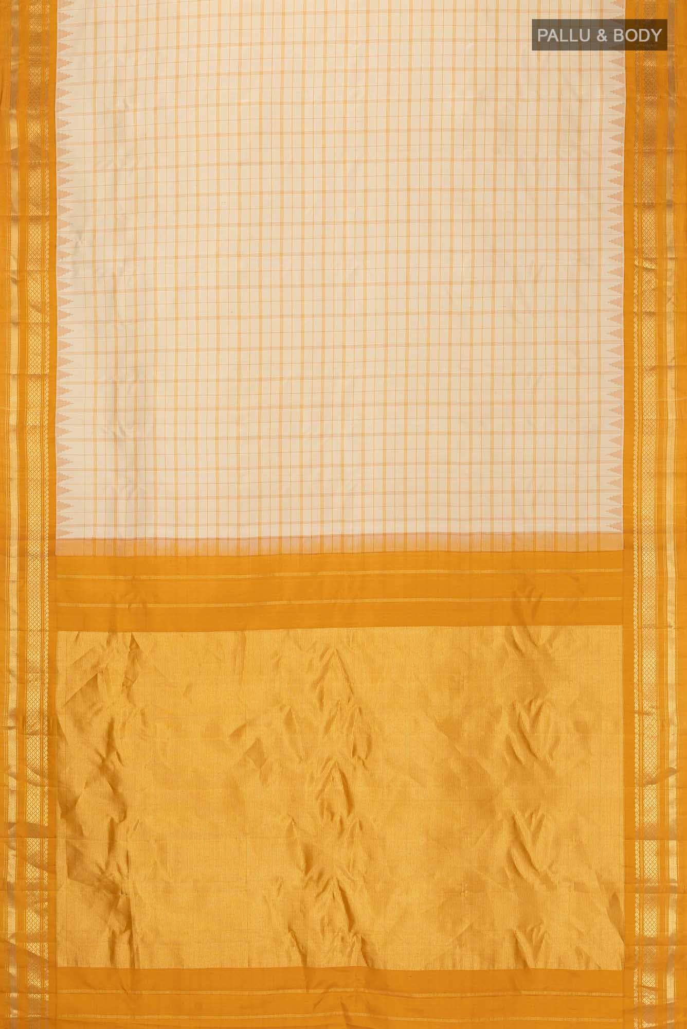 Cream Paithani Silk Saree