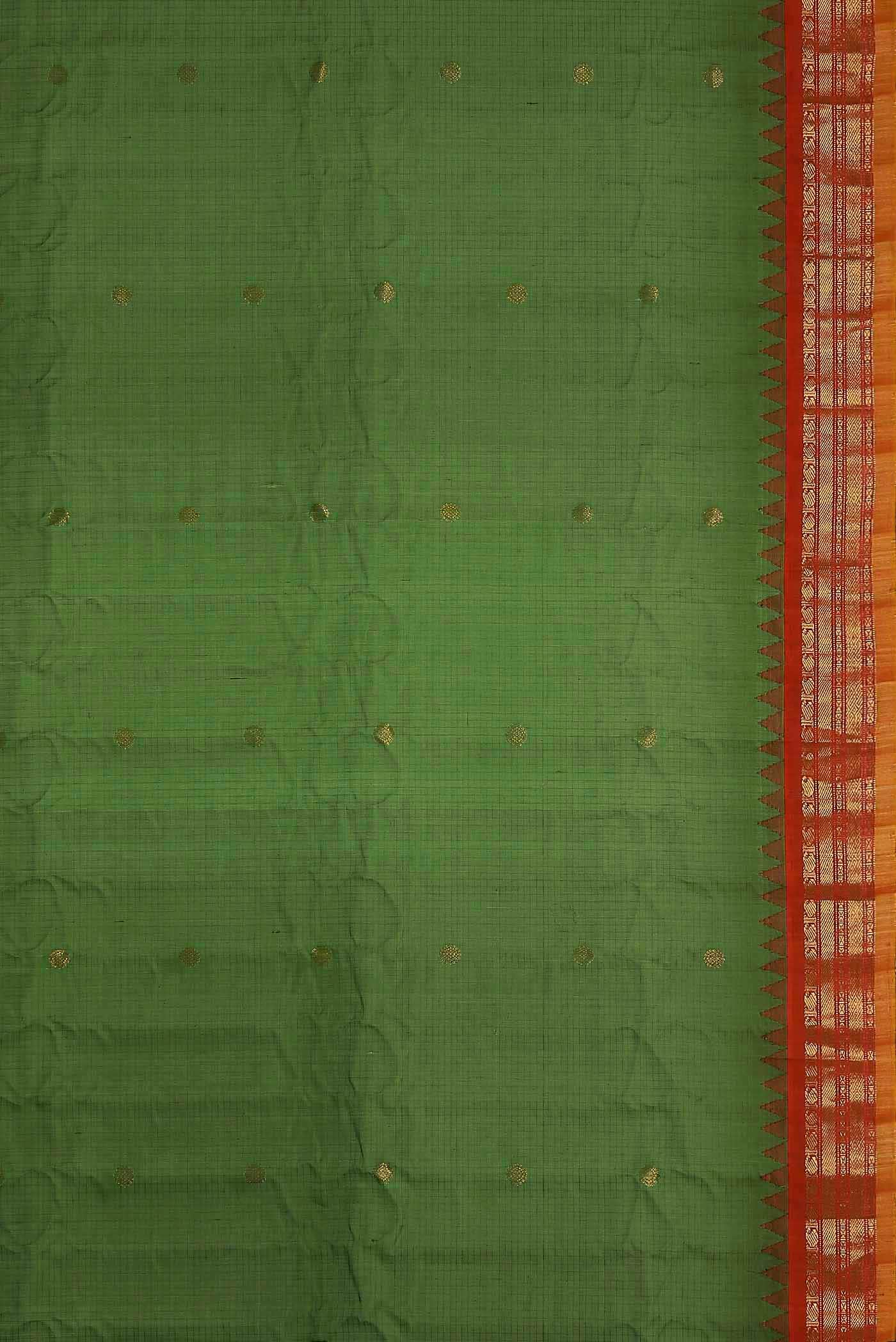 Green Gadwal Silk Cotton Saree
