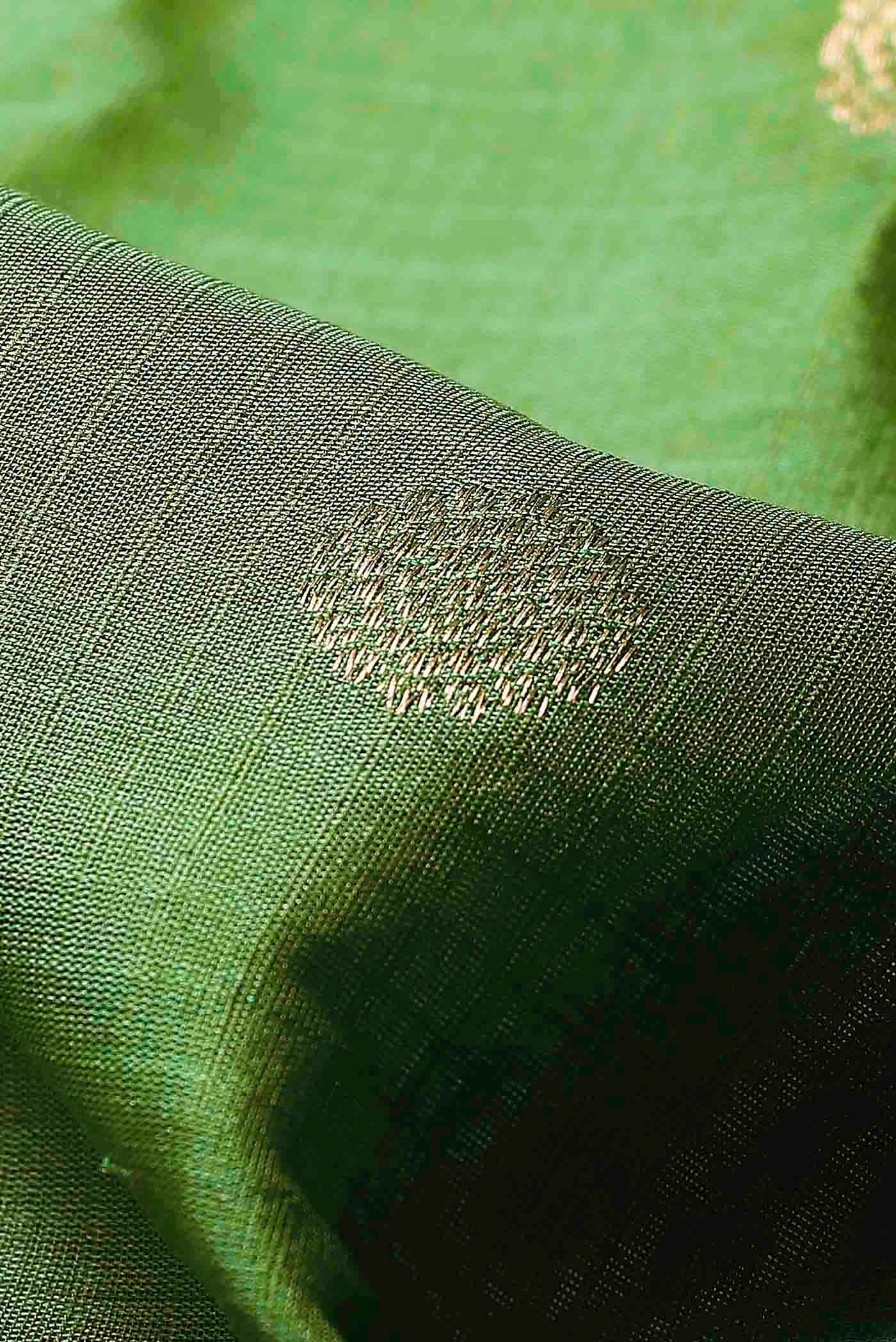 Green Gadwal Silk Cotton Saree