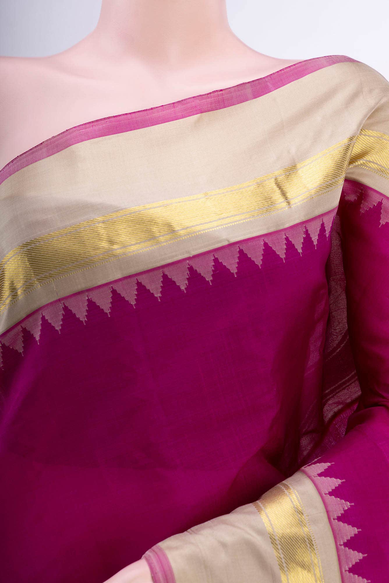 Rani Pink Gadwal Silk Saree