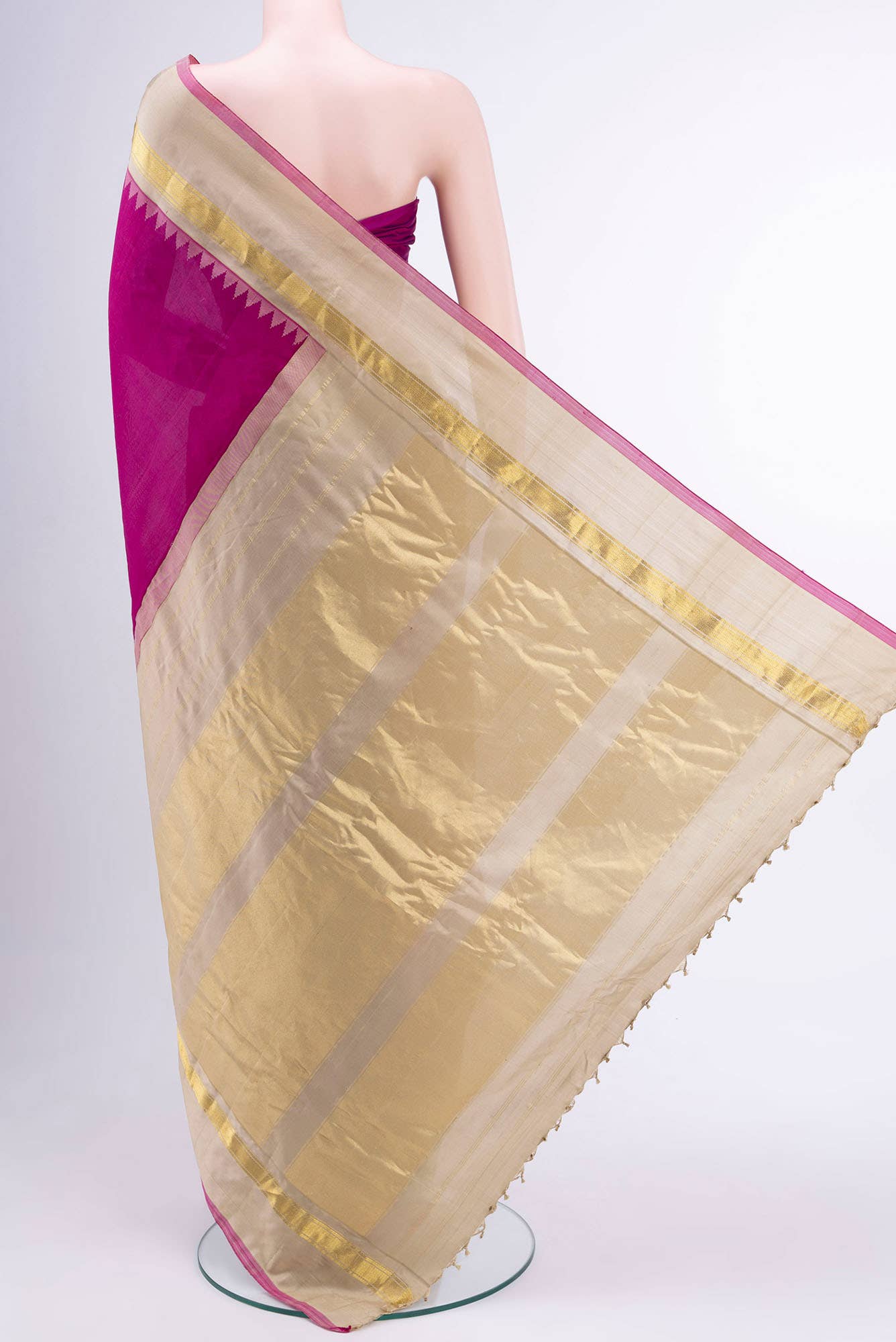 Rani Pink Gadwal Silk Saree
