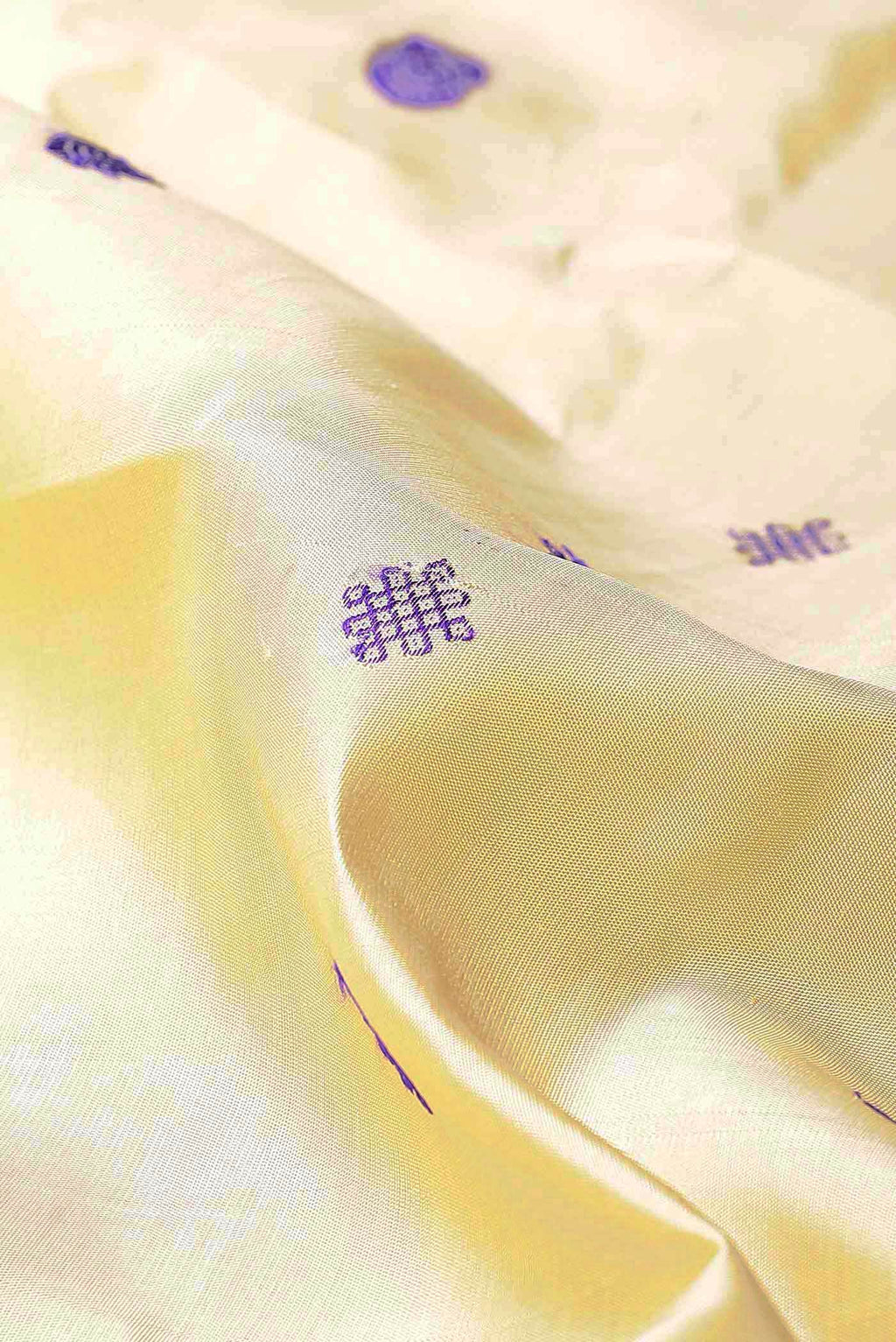 Cream Gadwal Silk Saree
