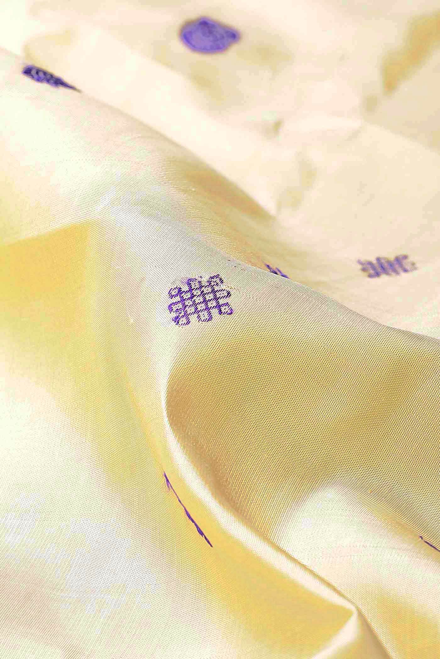 Cream Gadwal Silk Saree