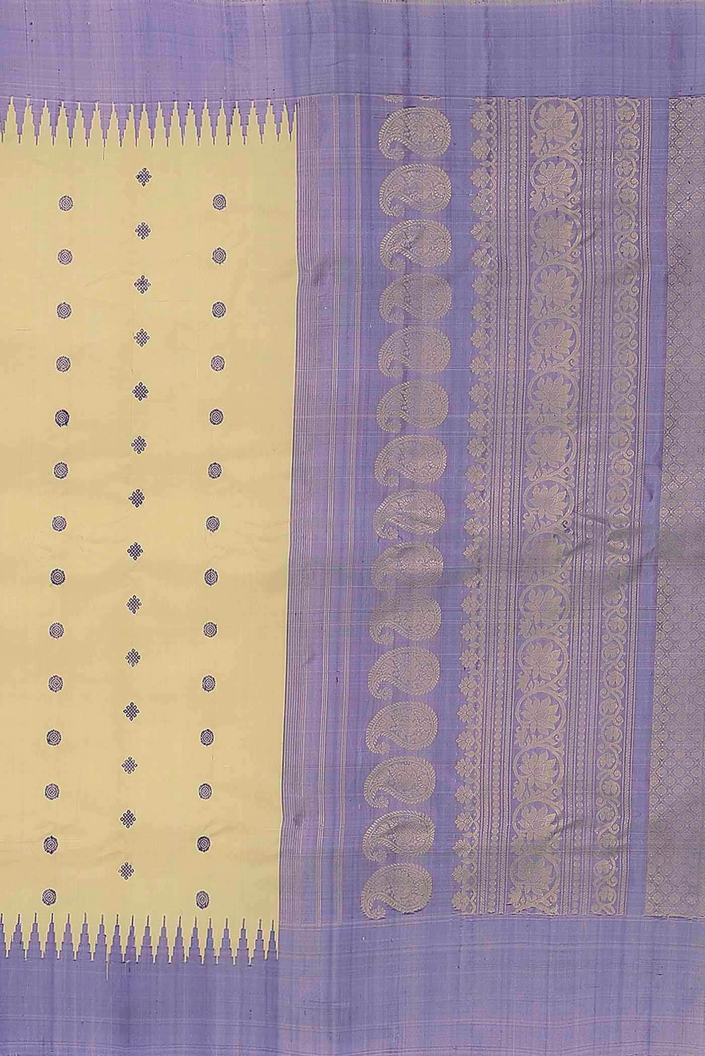 Cream Gadwal Silk Saree