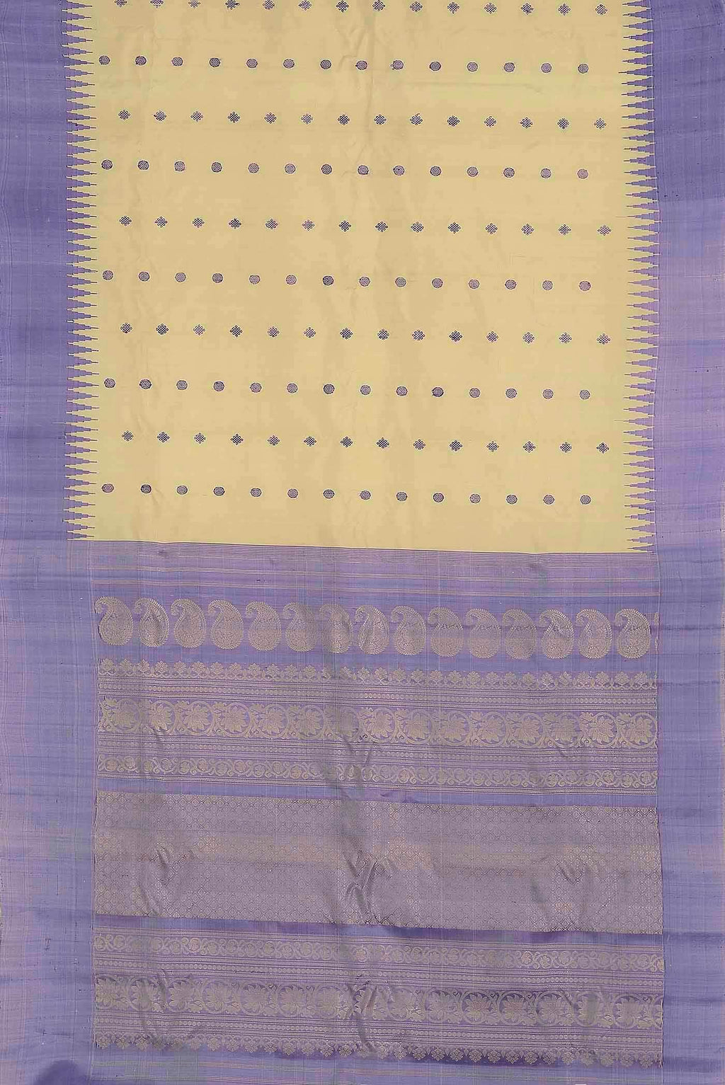 Cream Gadwal Silk Saree