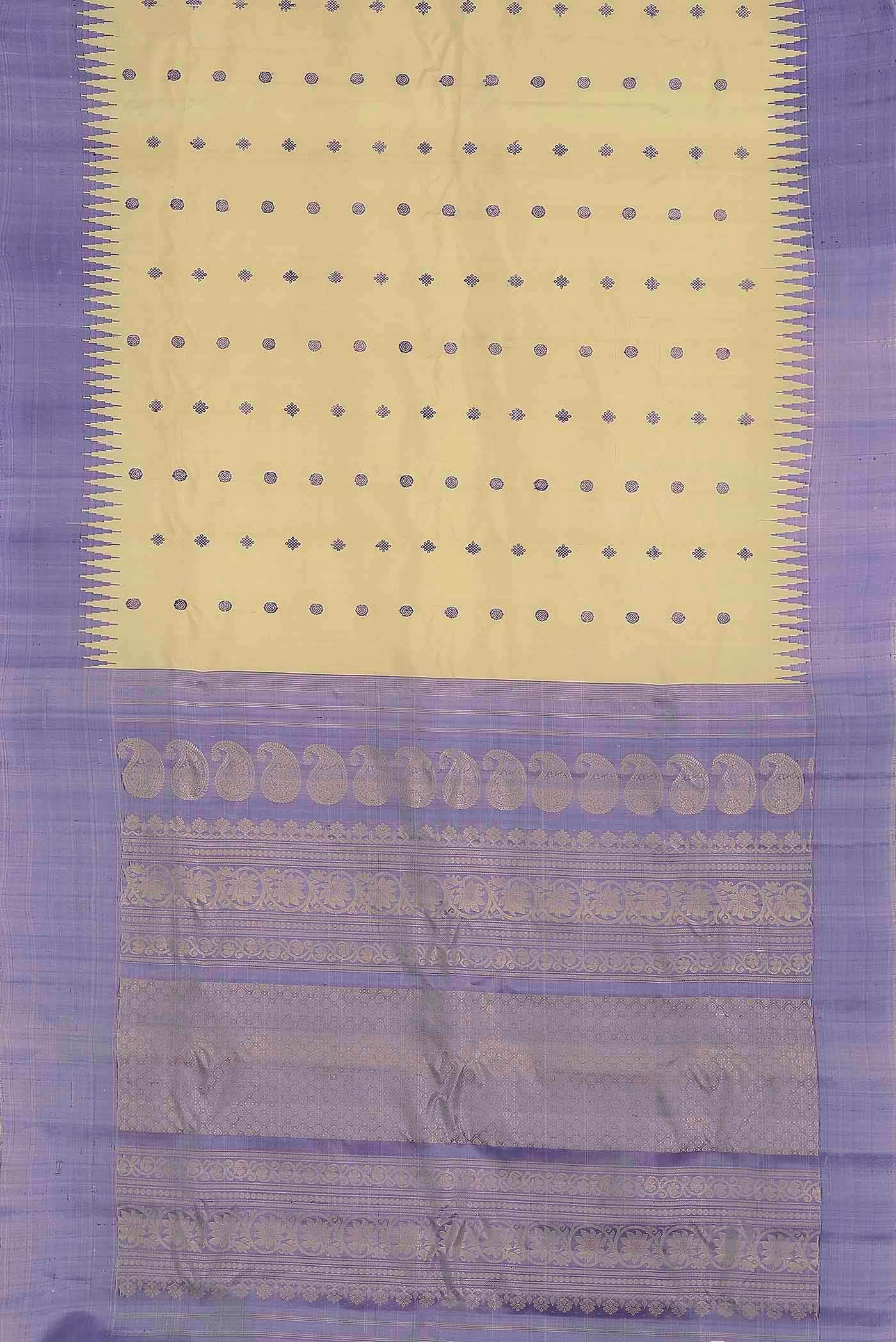 Cream Gadwal Silk Saree