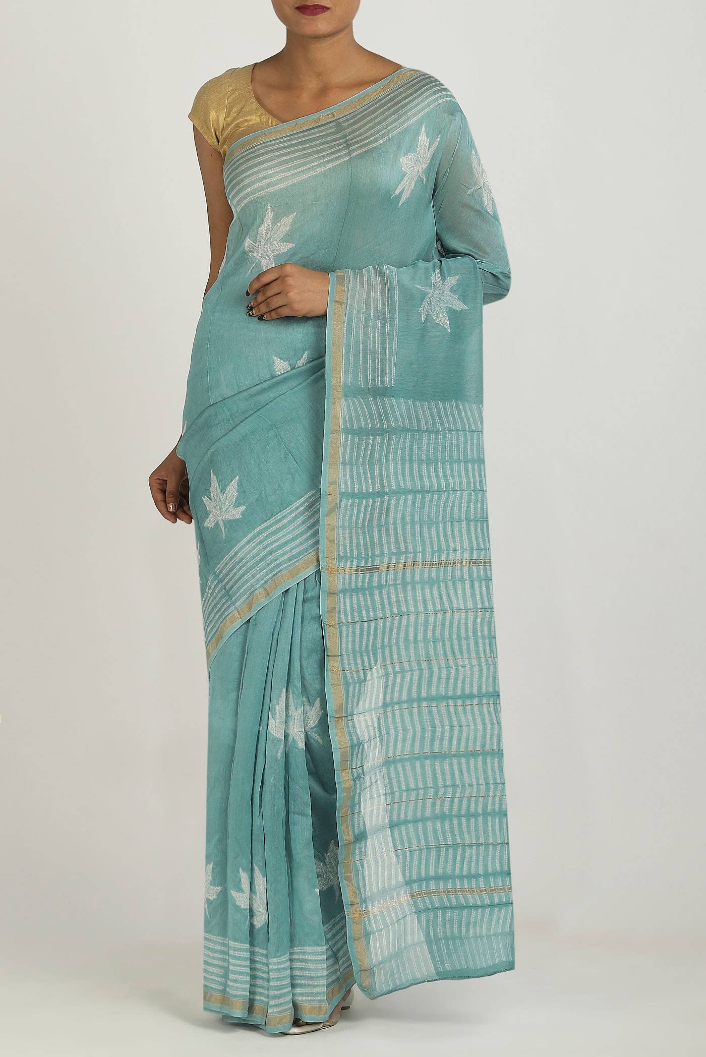 Blue Chanderi Silk Cotton Saree