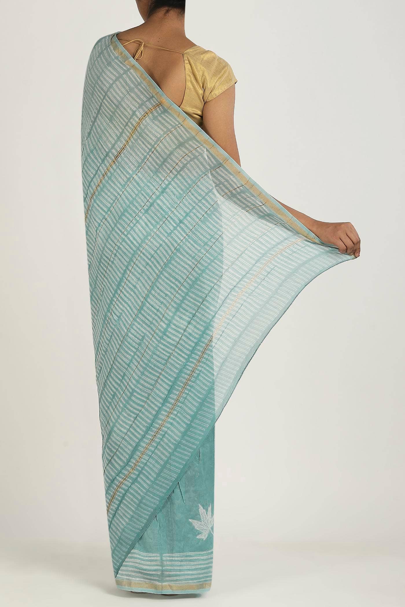 Blue Chanderi Silk Cotton Saree