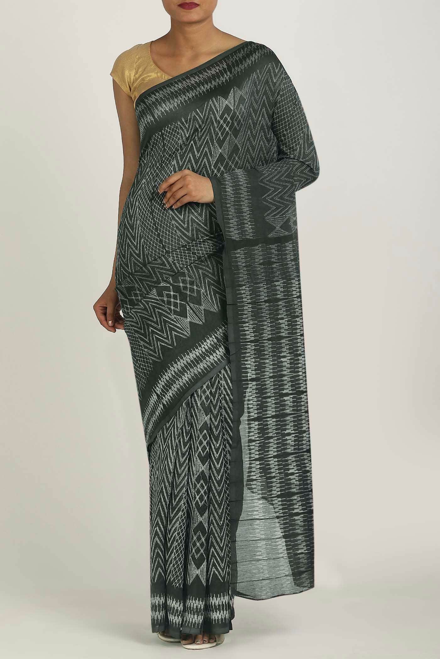 Green Chanderi Silk Cotton Saree