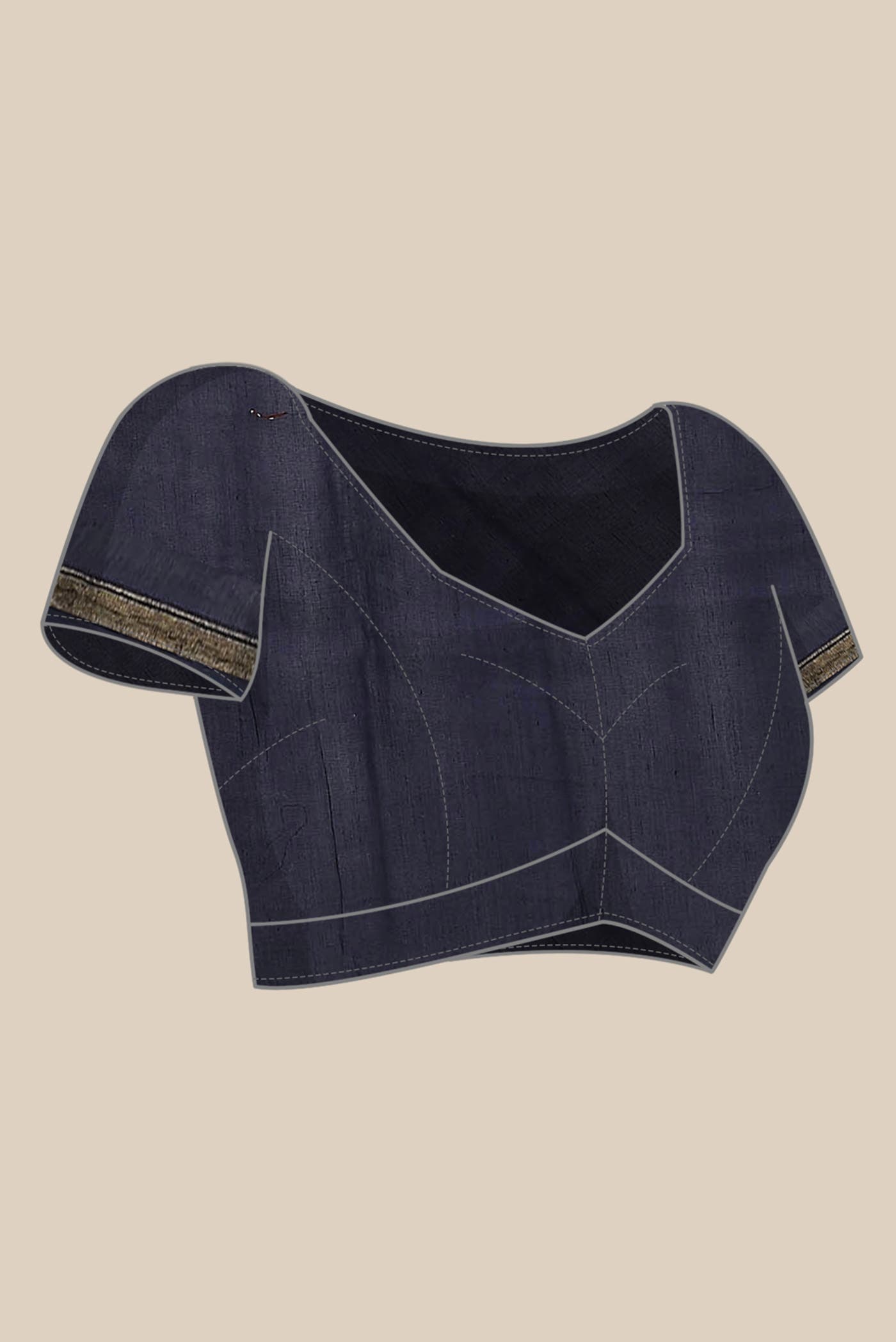Navy Blue Chanderi Silk Cotton Saree