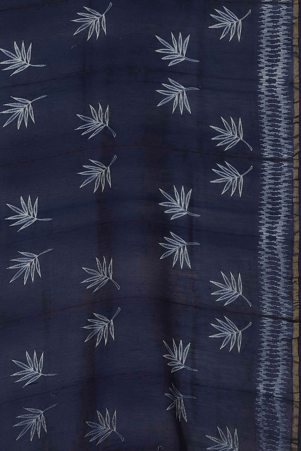 Navy Blue Chanderi Silk Cotton Saree