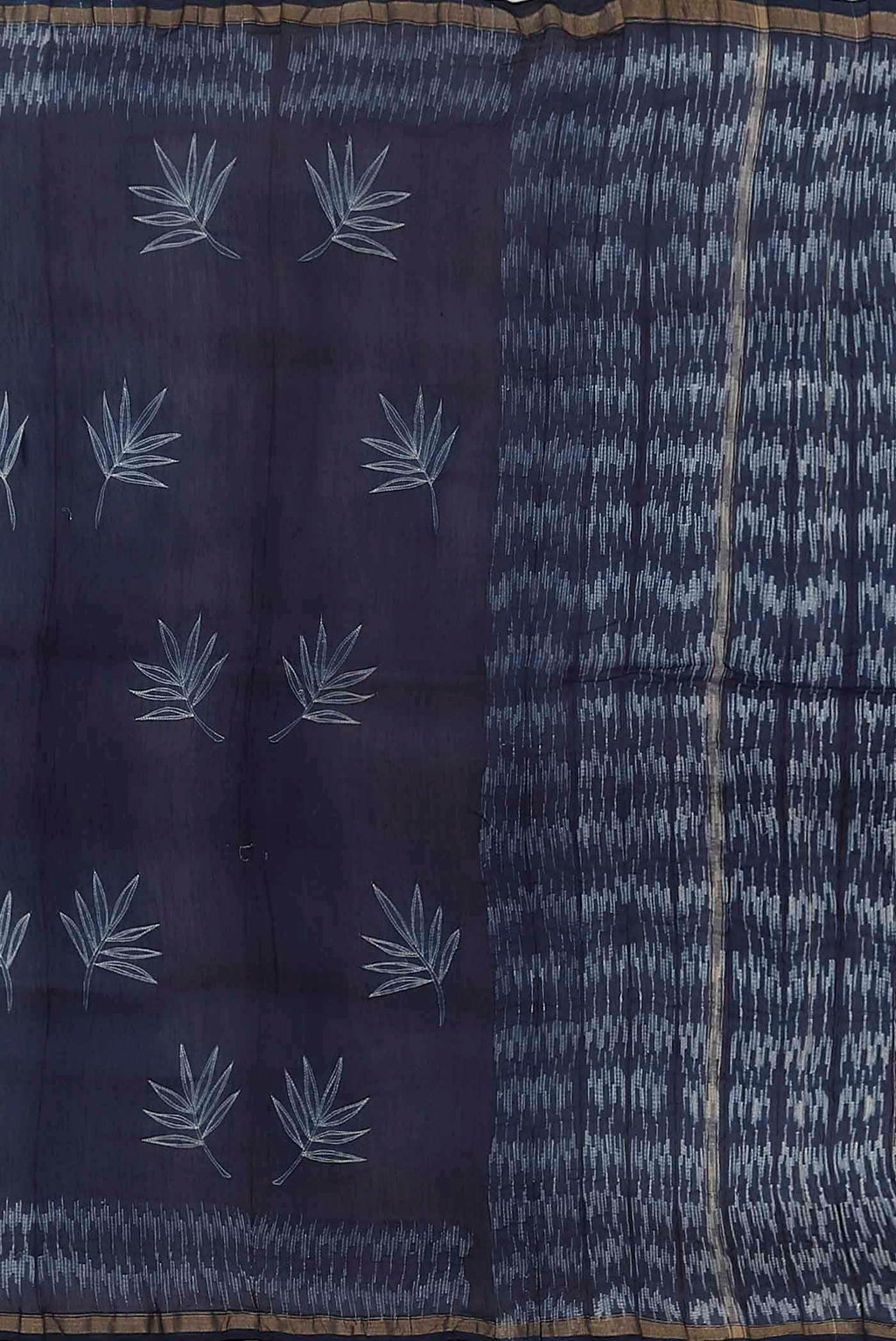 Navy Blue Chanderi Silk Cotton Saree