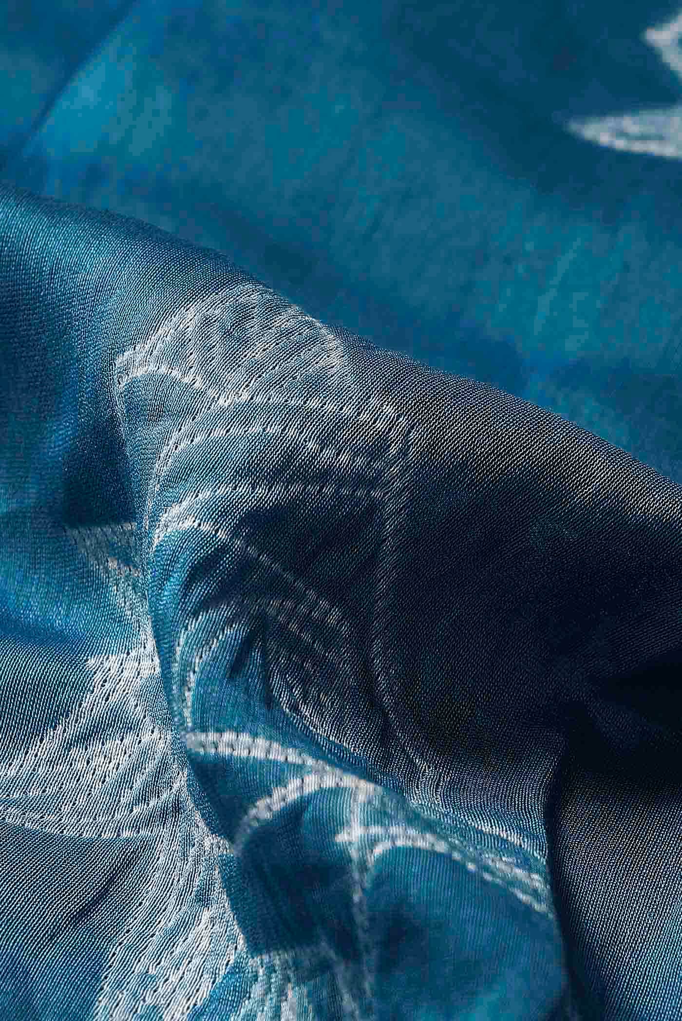 Blue Chanderi Silk Cotton Saree