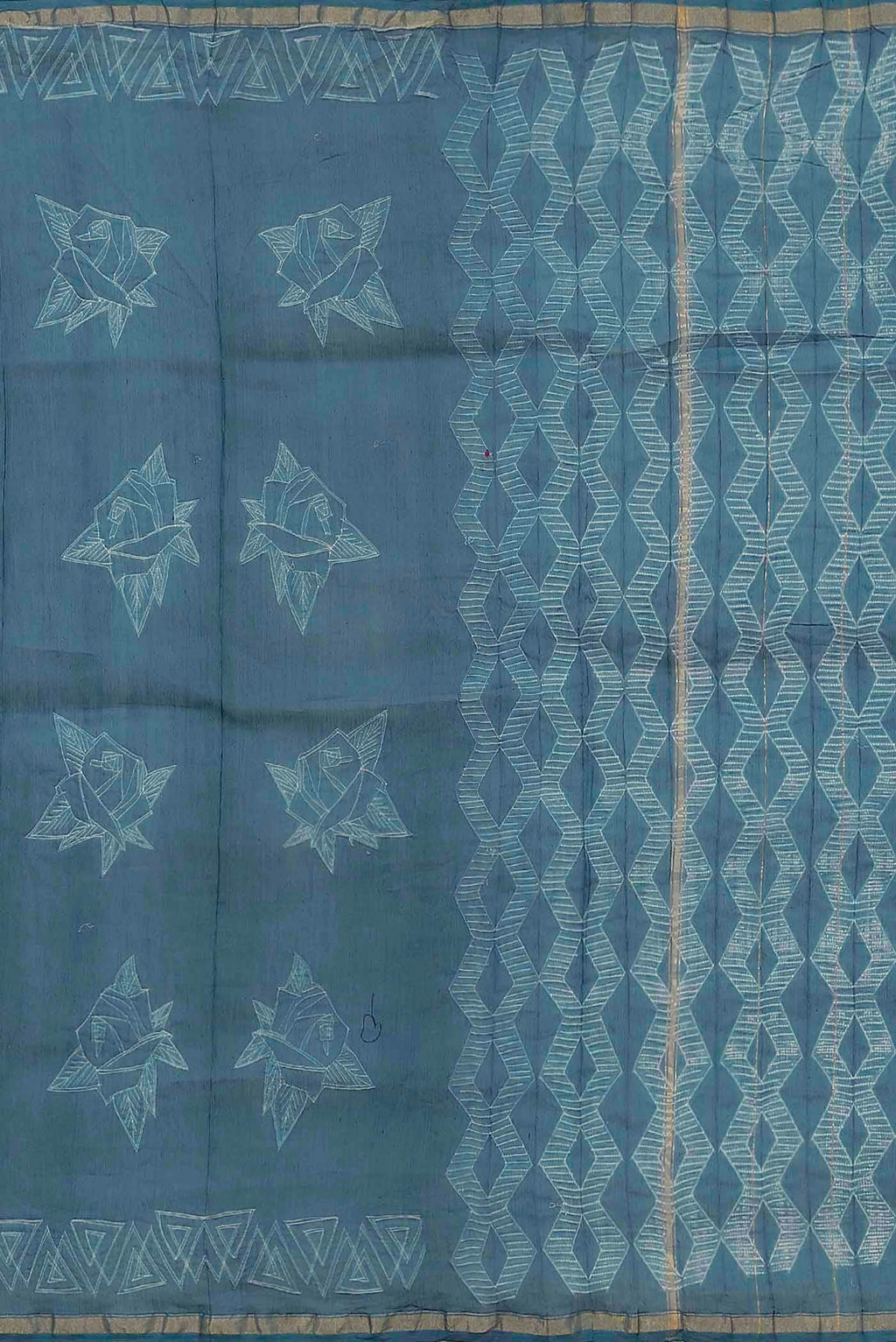 Blue Chanderi Silk Cotton Saree
