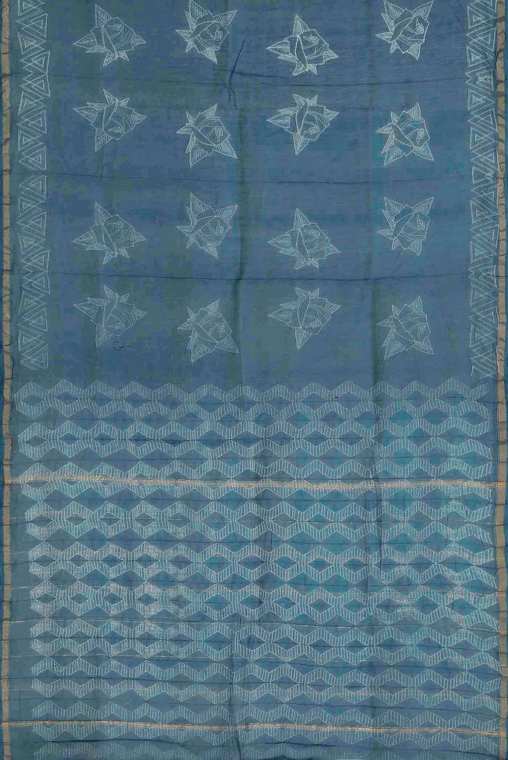 Blue Chanderi Silk Cotton Saree