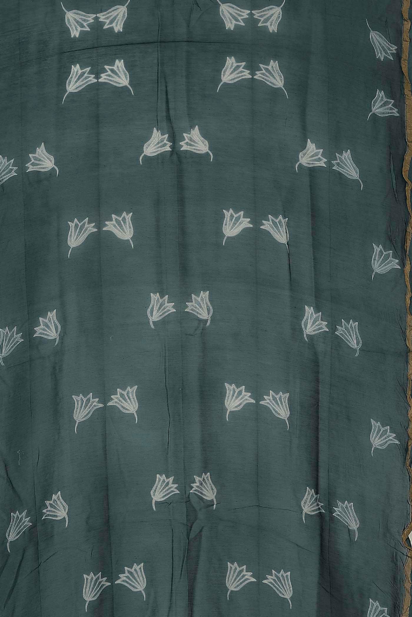 Green Chanderi Silk Cotton Saree