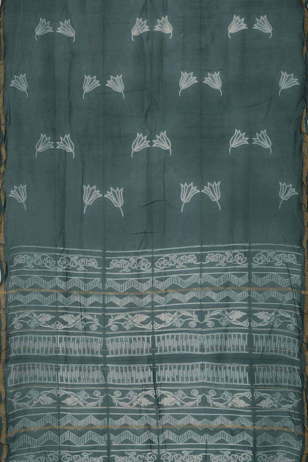 Green Chanderi Silk Cotton Saree