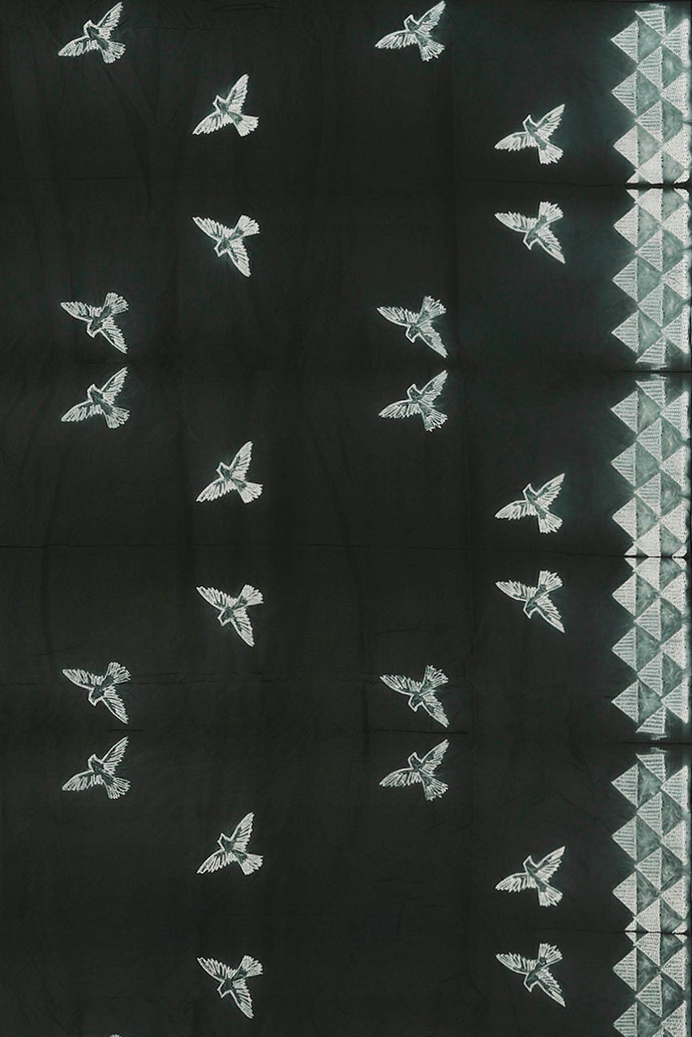 Black Printed Cotton Saree