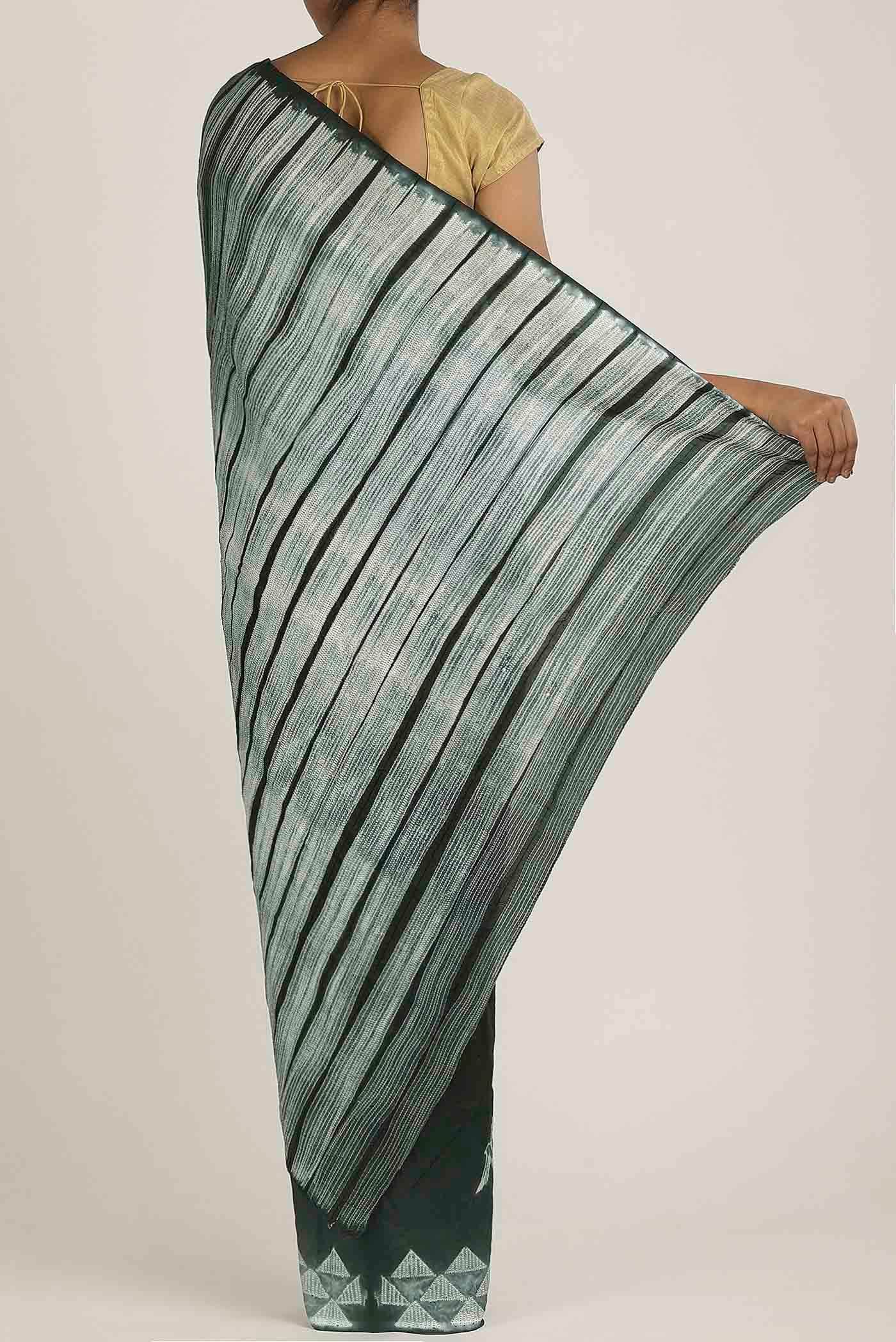 Black Printed Cotton Saree