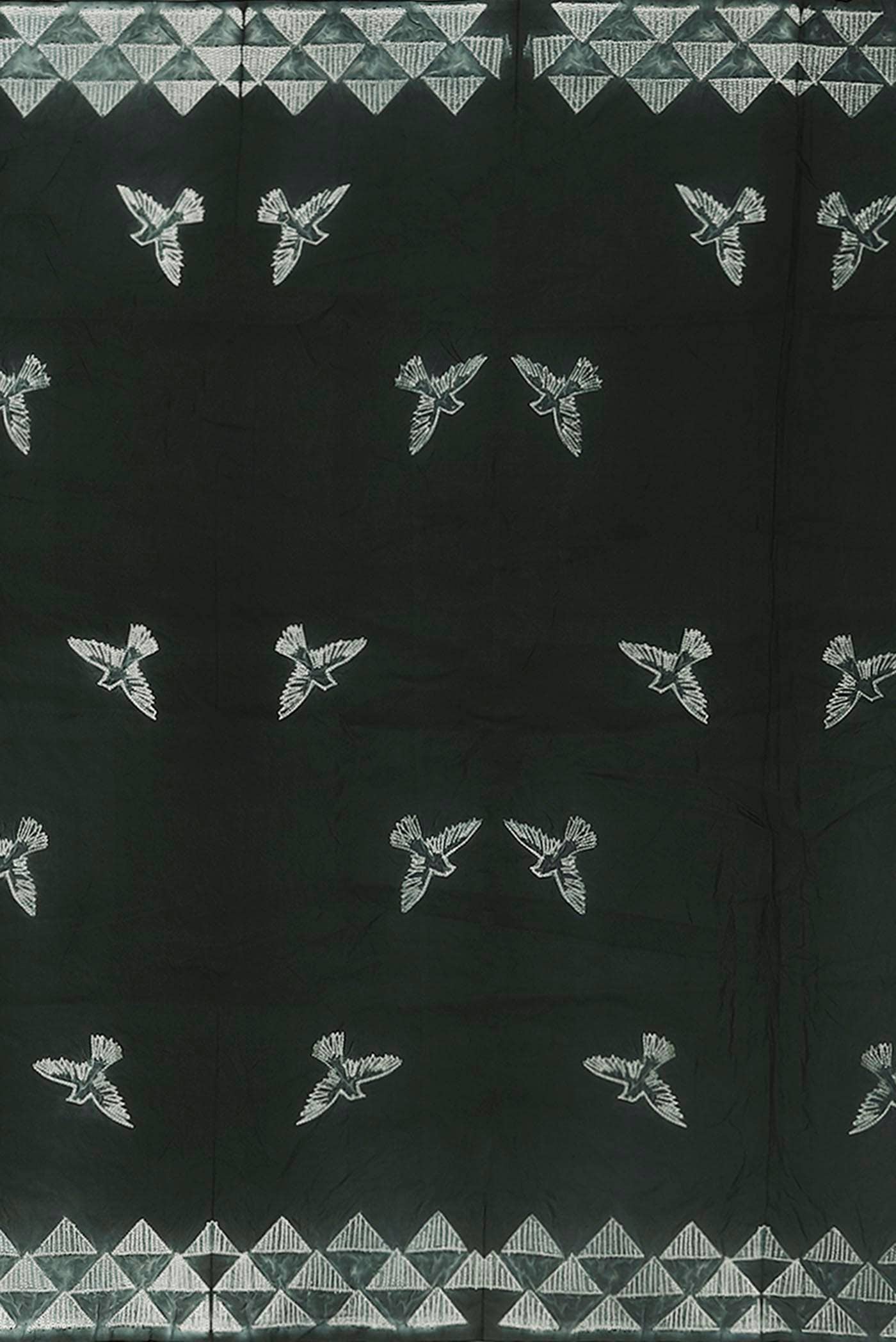 Black Printed Cotton Saree