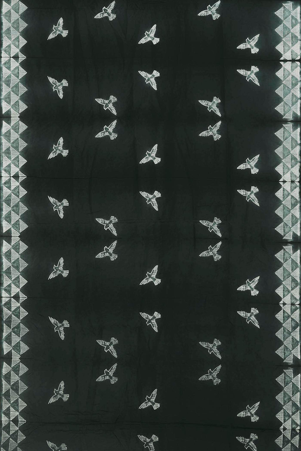 Black Printed Cotton Saree