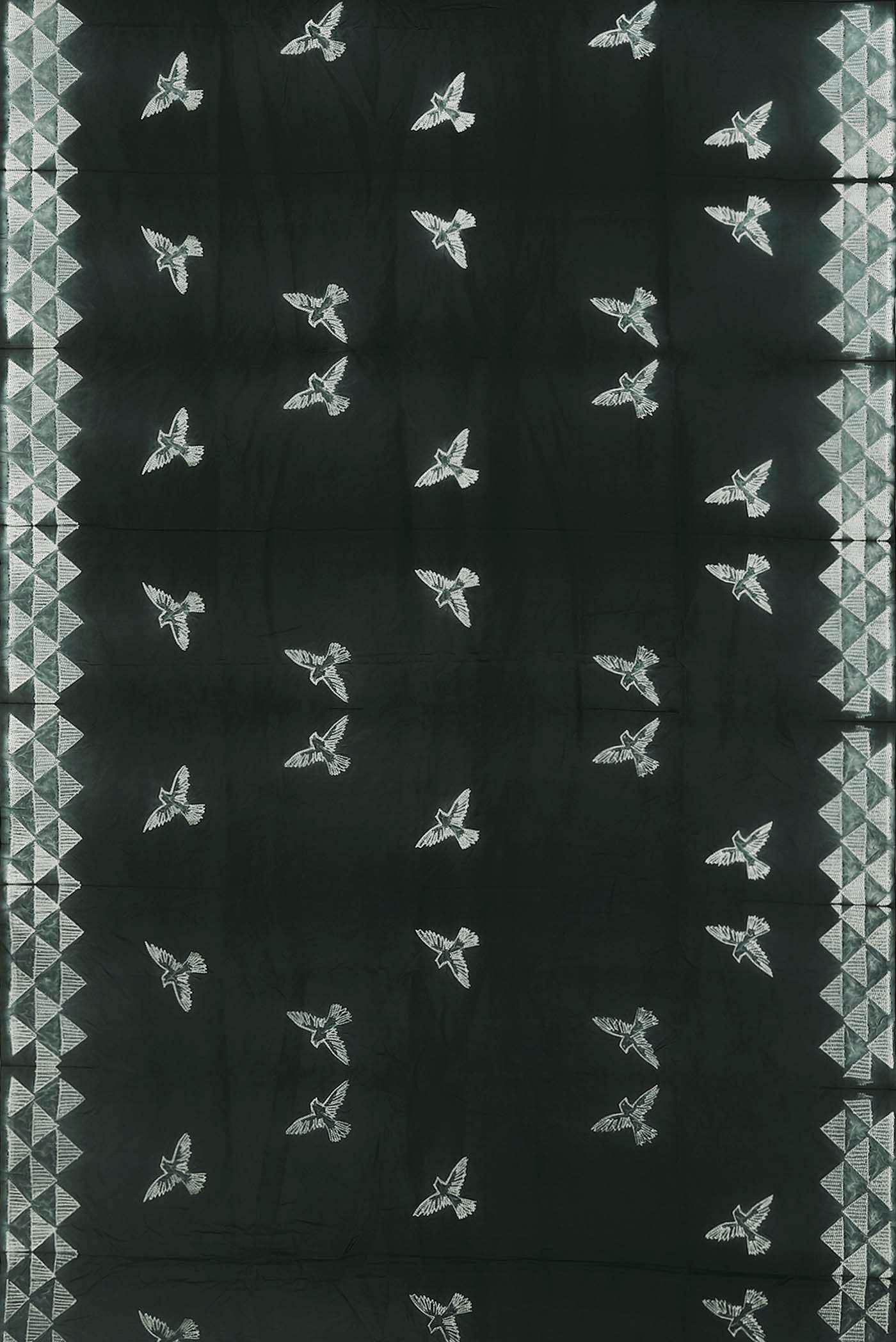 Black Printed Cotton Saree