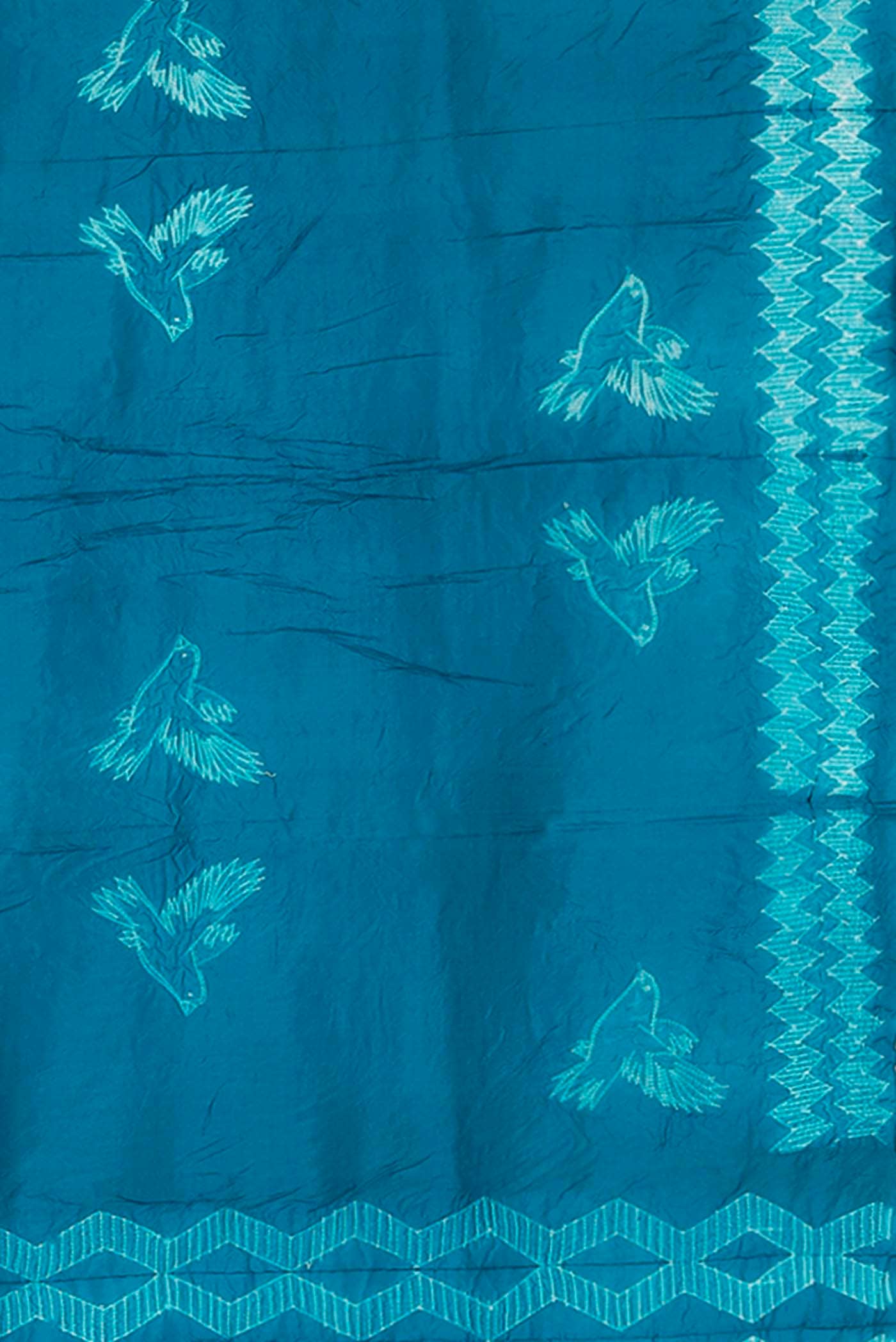 Blue Printed Cotton Saree