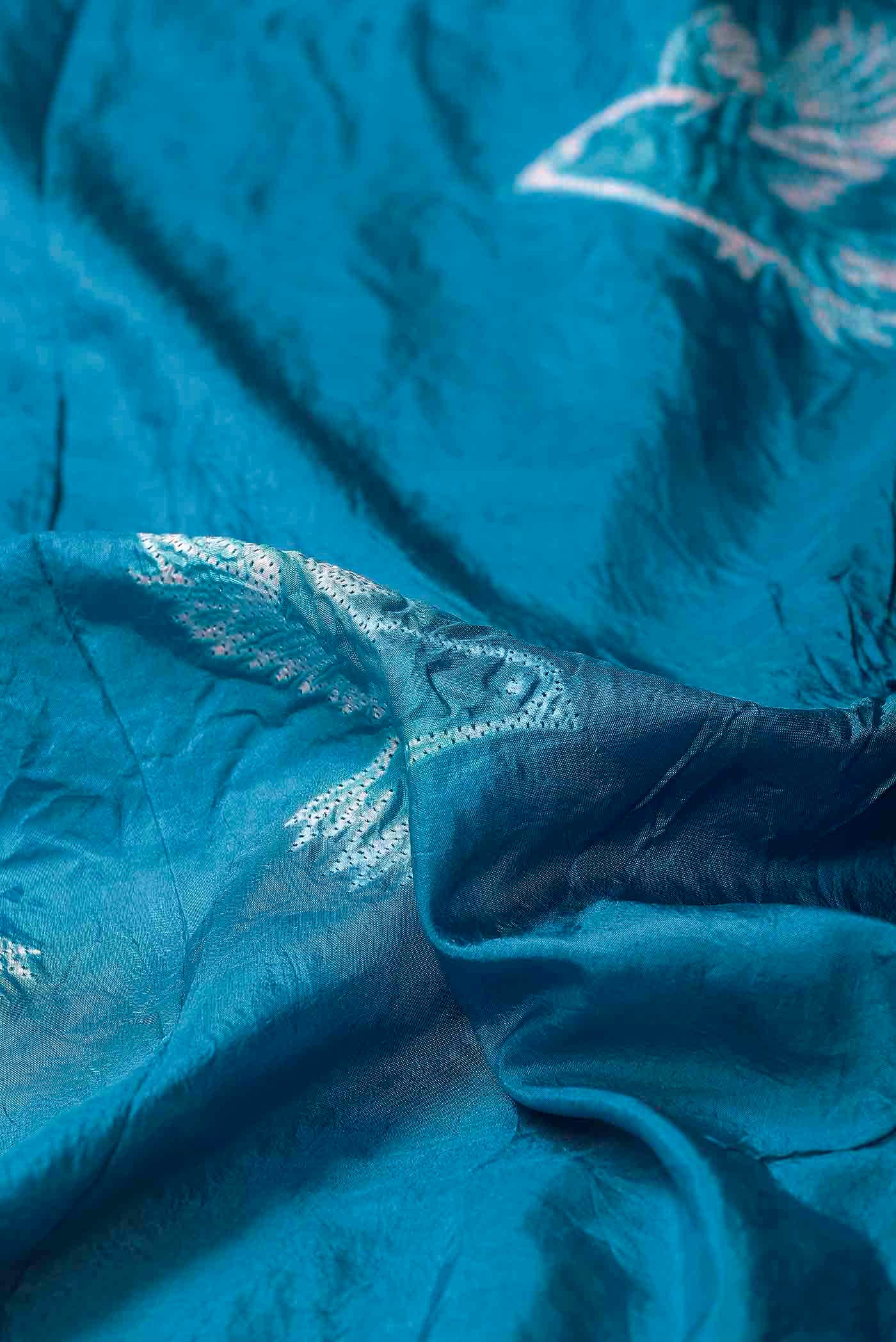Blue Printed Cotton Saree
