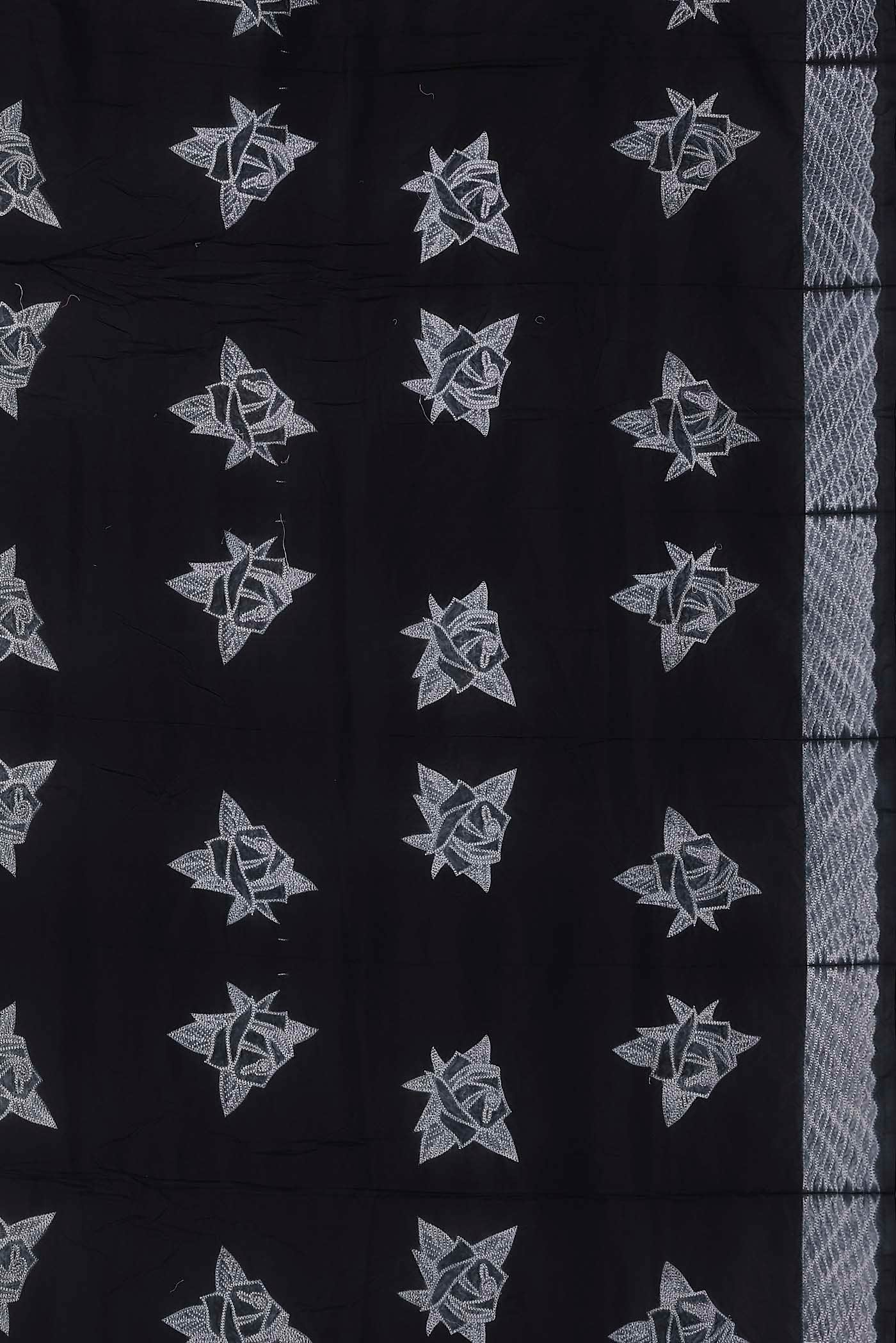 Black Tussar Silk Saree