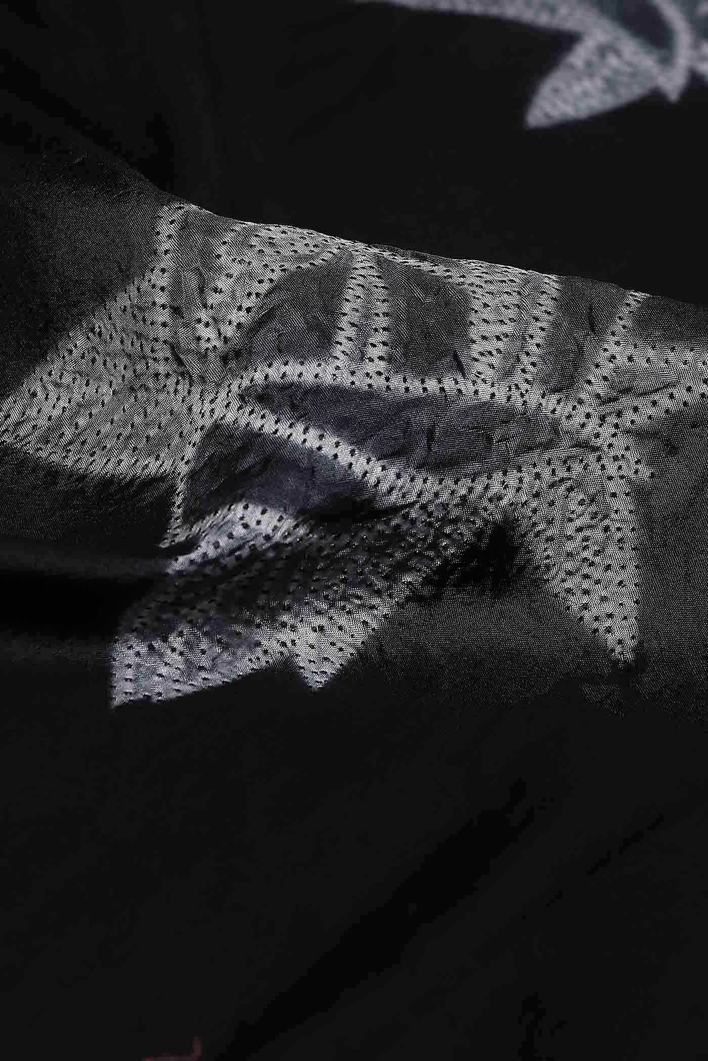 Black Tussar Silk Saree