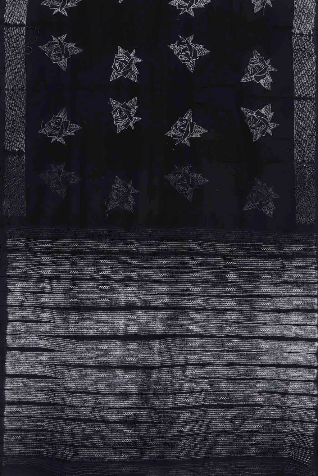 Black Tussar Silk Saree