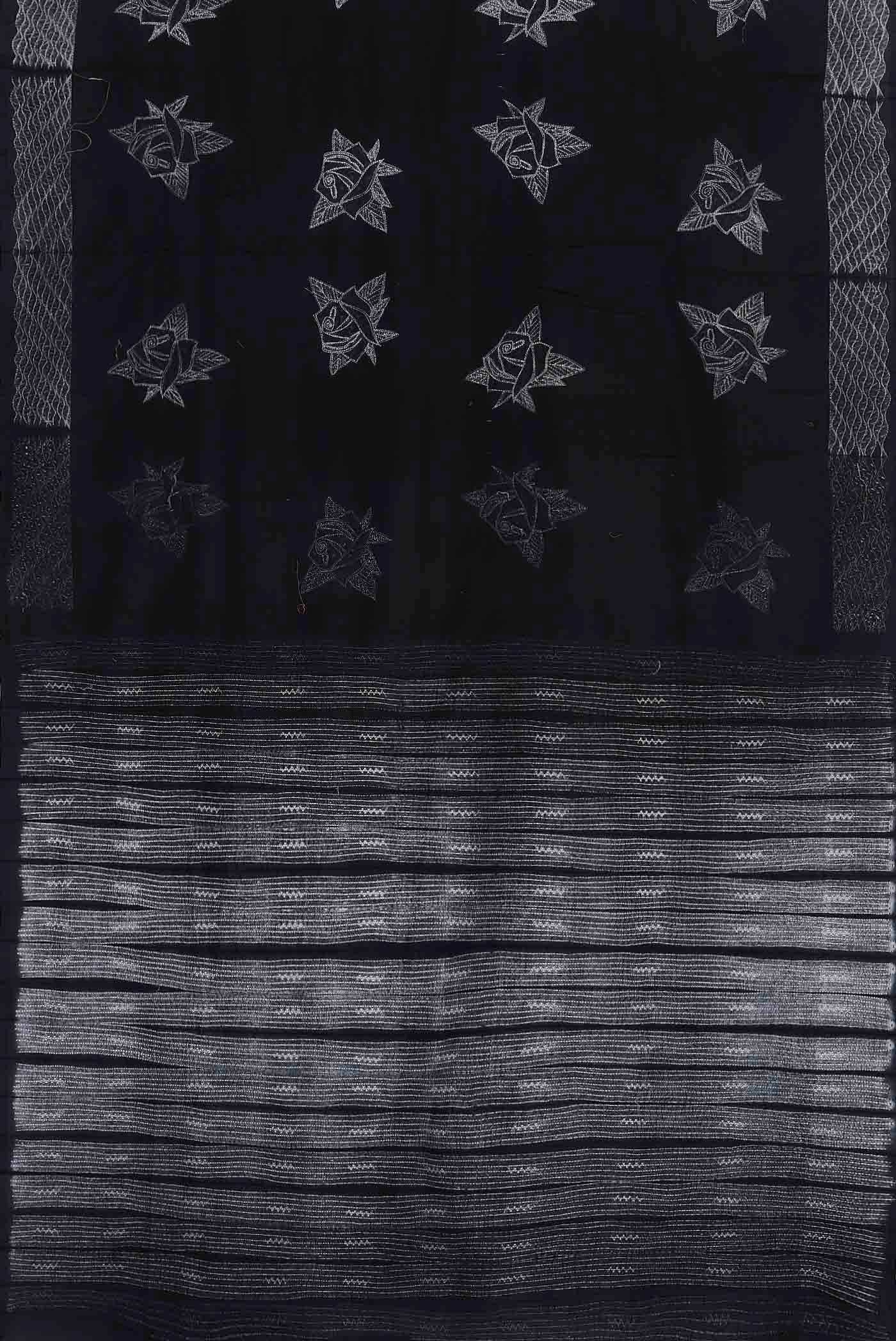 Black Tussar Silk Saree