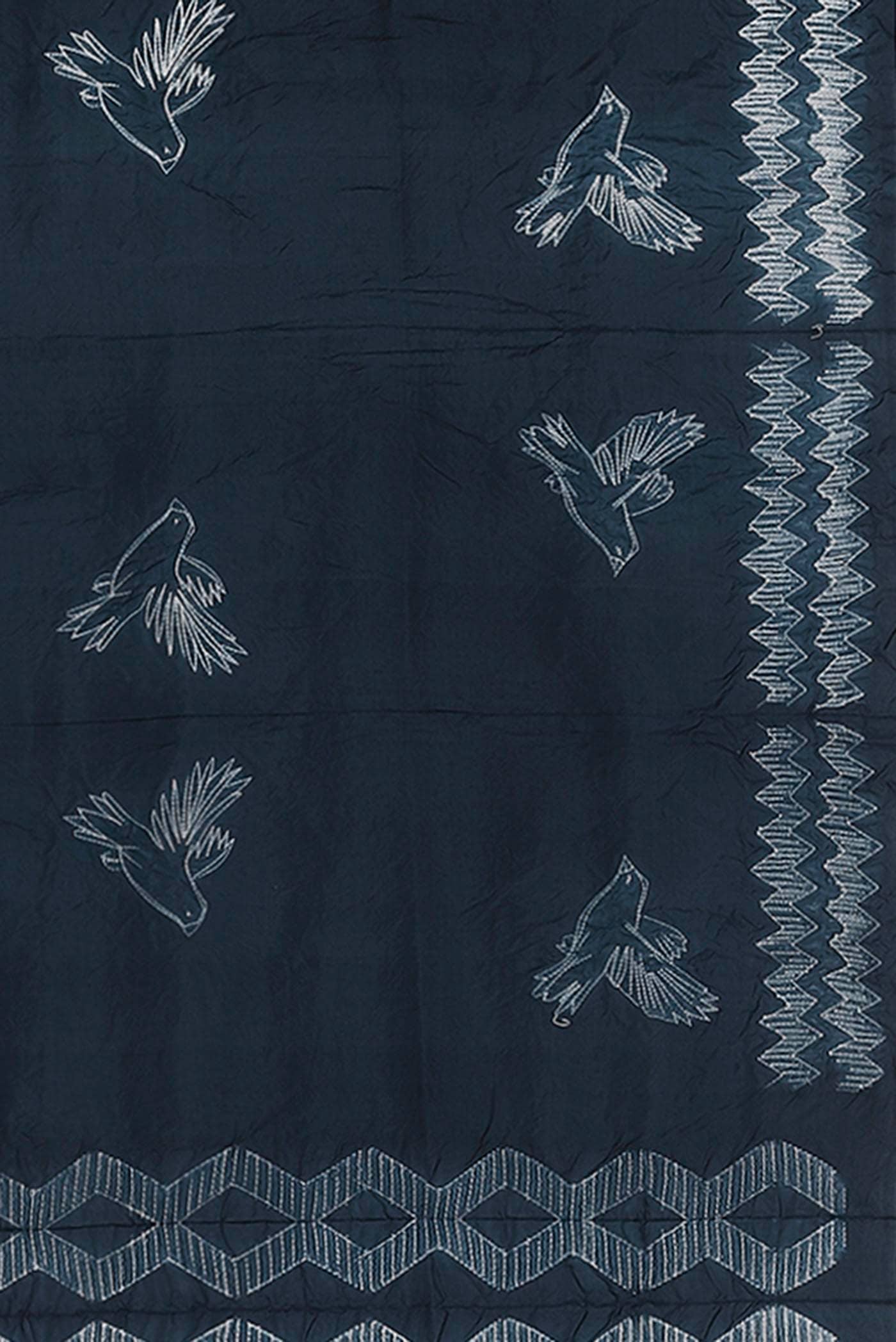 Blue Printed Cotton Saree