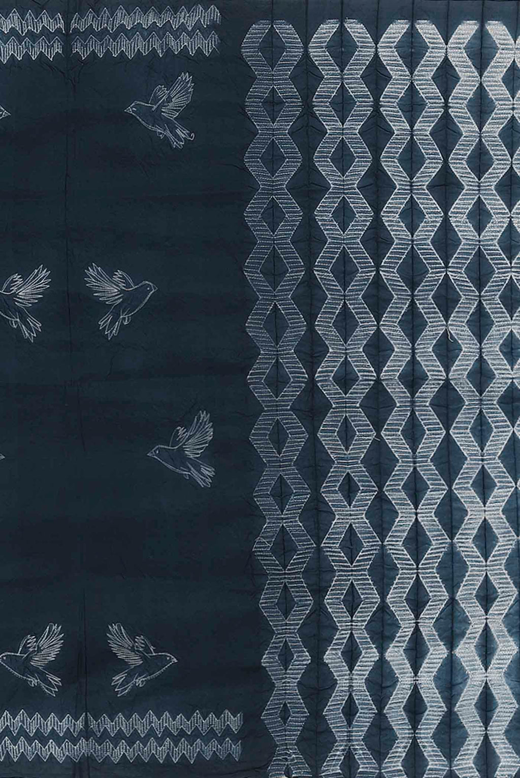 Blue Printed Cotton Saree