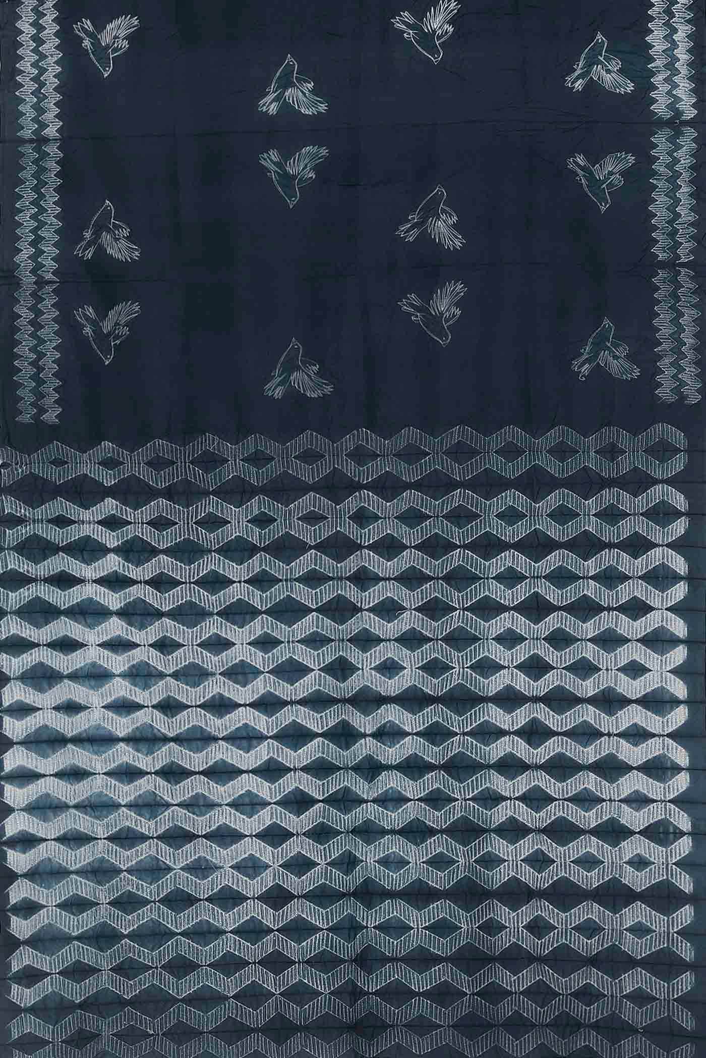 Blue Printed Cotton Saree